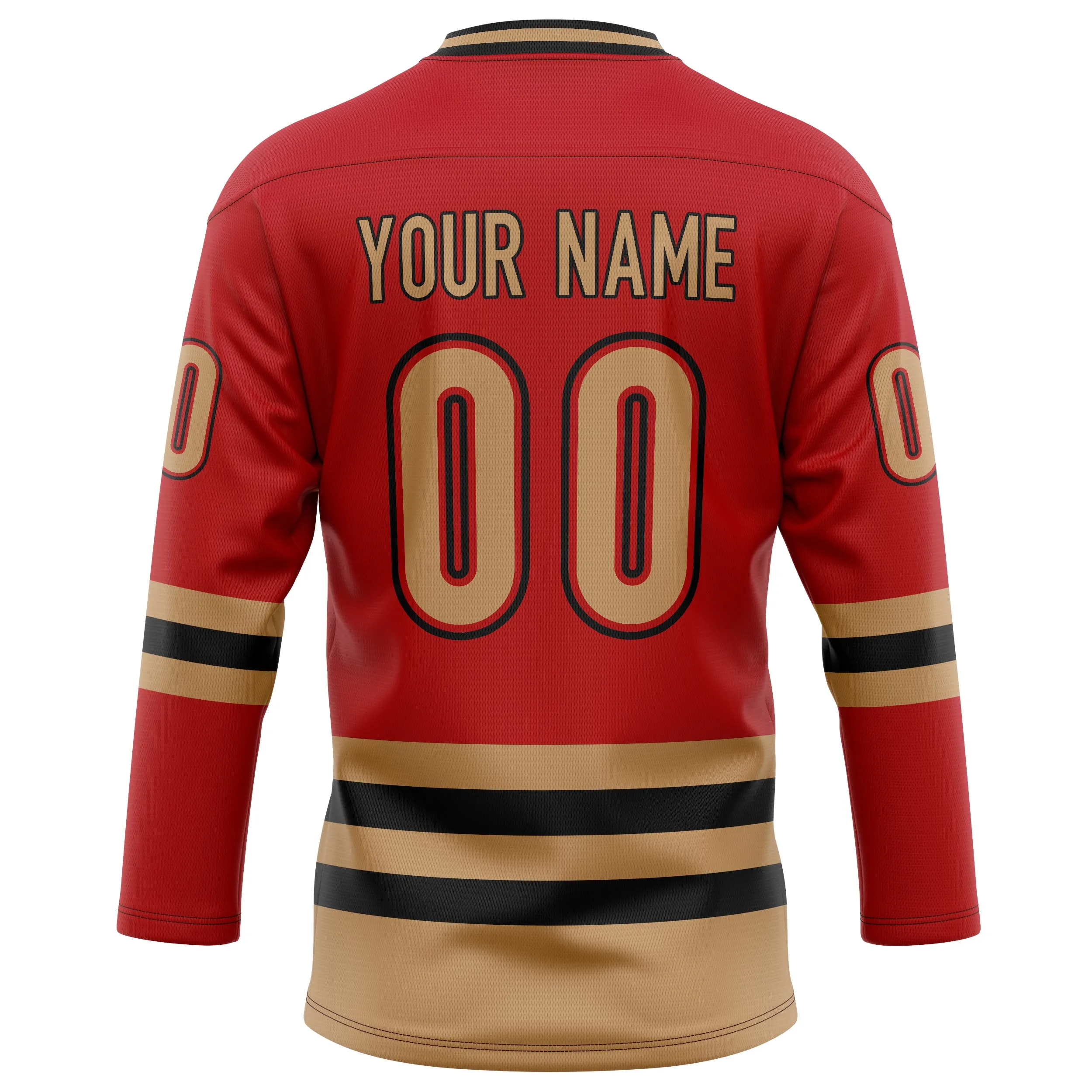 Custom Red Old Gold Solid Colour Hockey Jersey sold by Tailorly product image thumbnail 4