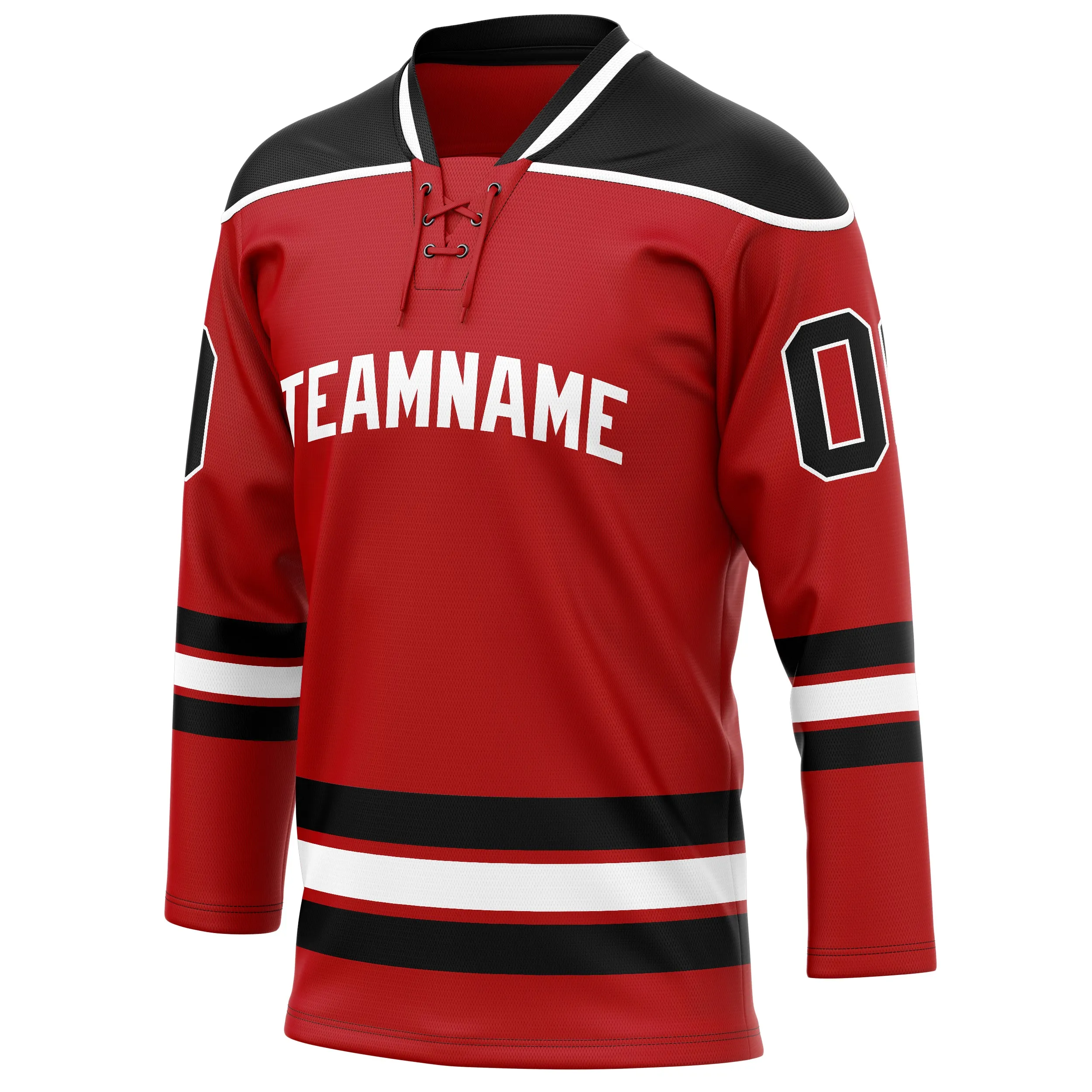 Custom Red Black Solid Colour Hockey Jersey sold by Tailorly product image thumbnail 3