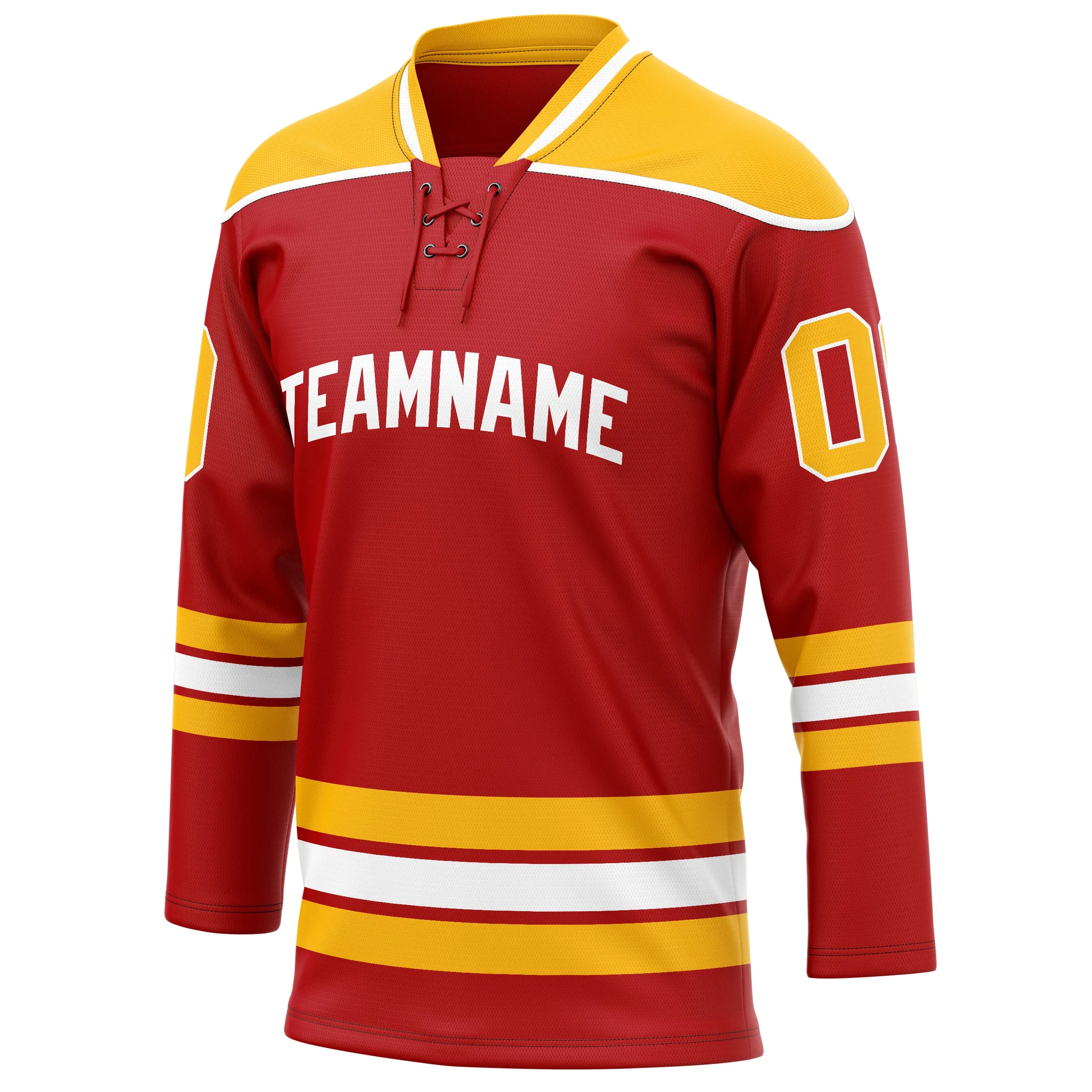Custom Red Gold Solid Colour Hockey Jersey sold by Tailorly product image thumbnail 3