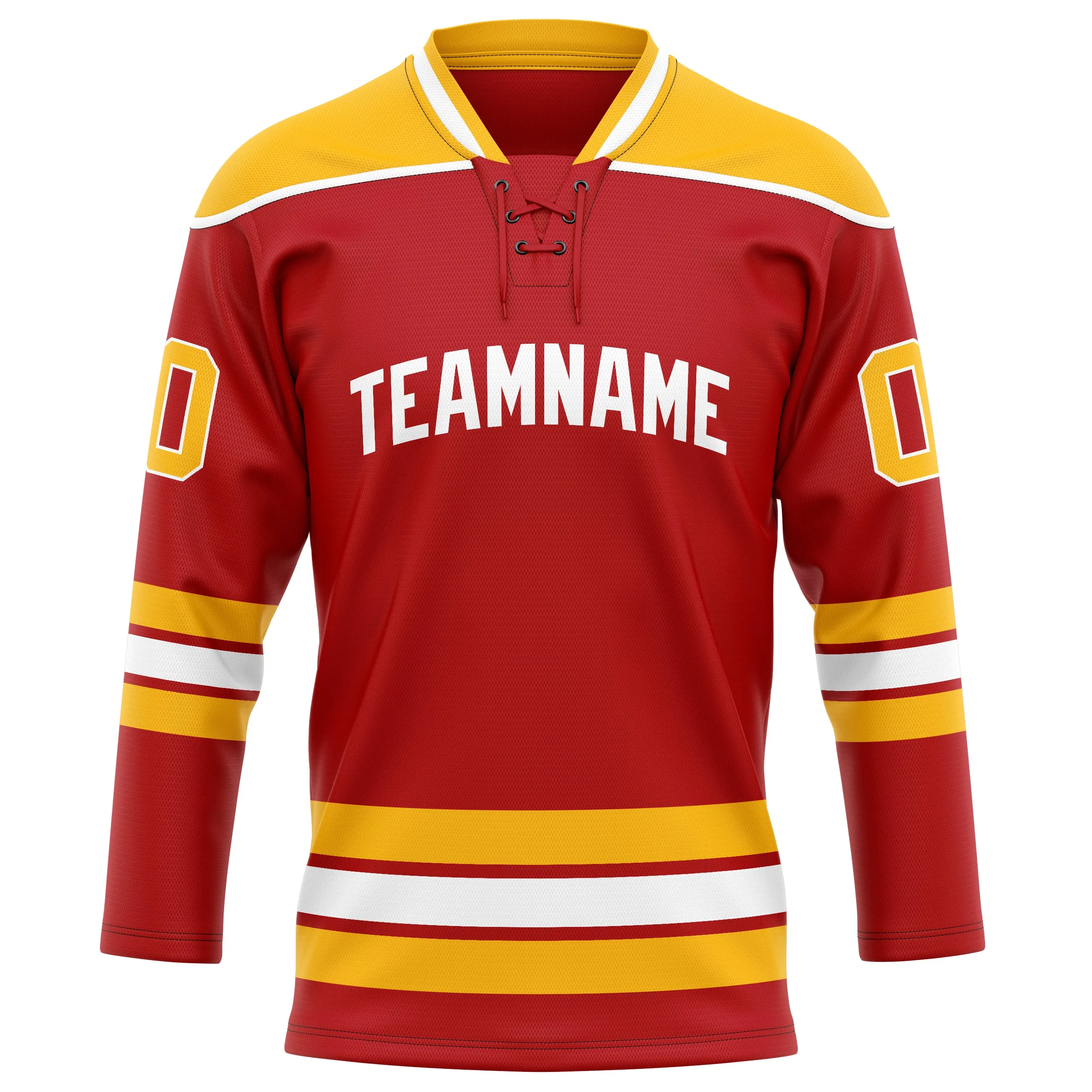 Custom Red Gold Solid Colour Hockey Jersey sold by Tailorly product image thumbnail 2