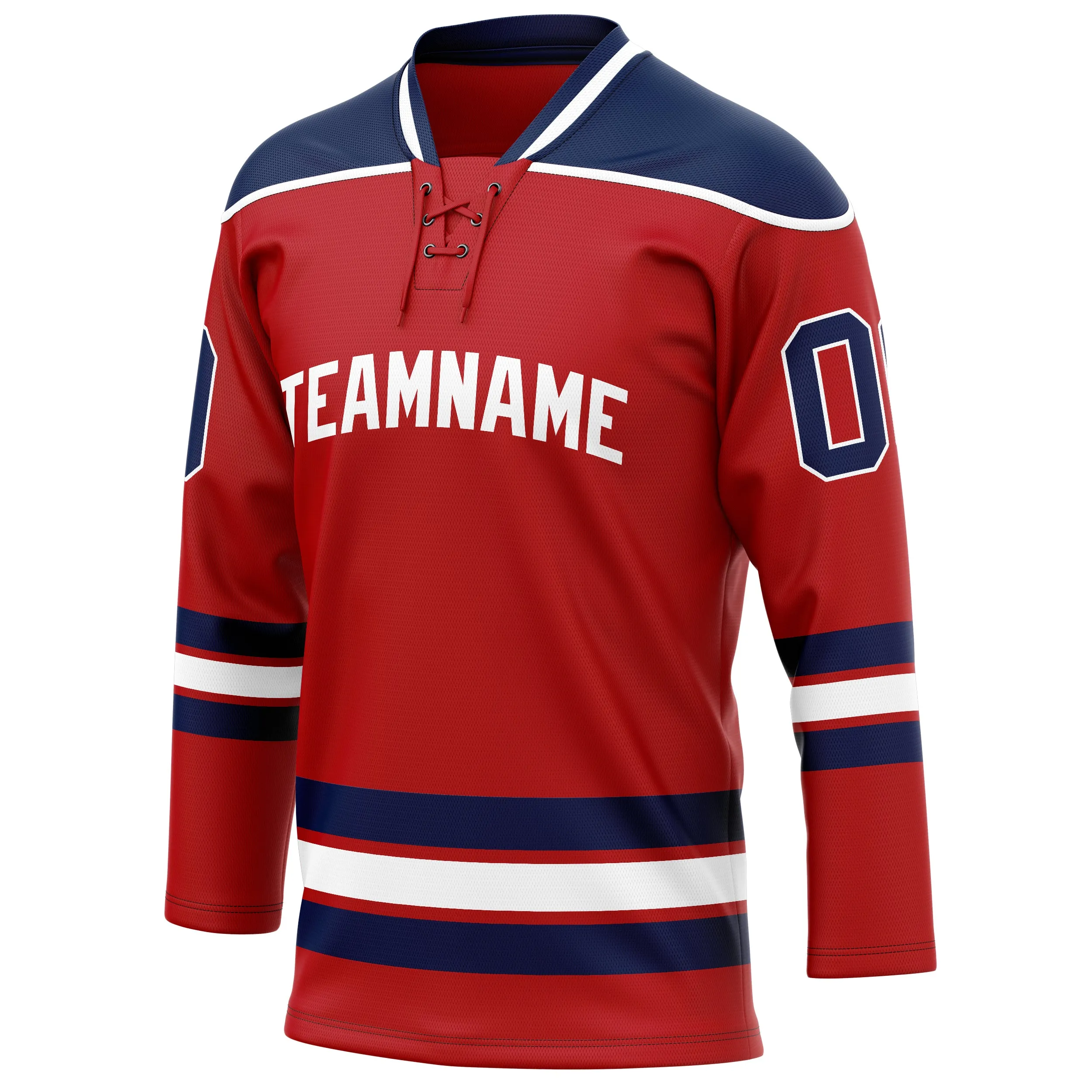 Custom Red Navy Solid Colour Hockey Jersey sold by Tailorly product image thumbnail 3