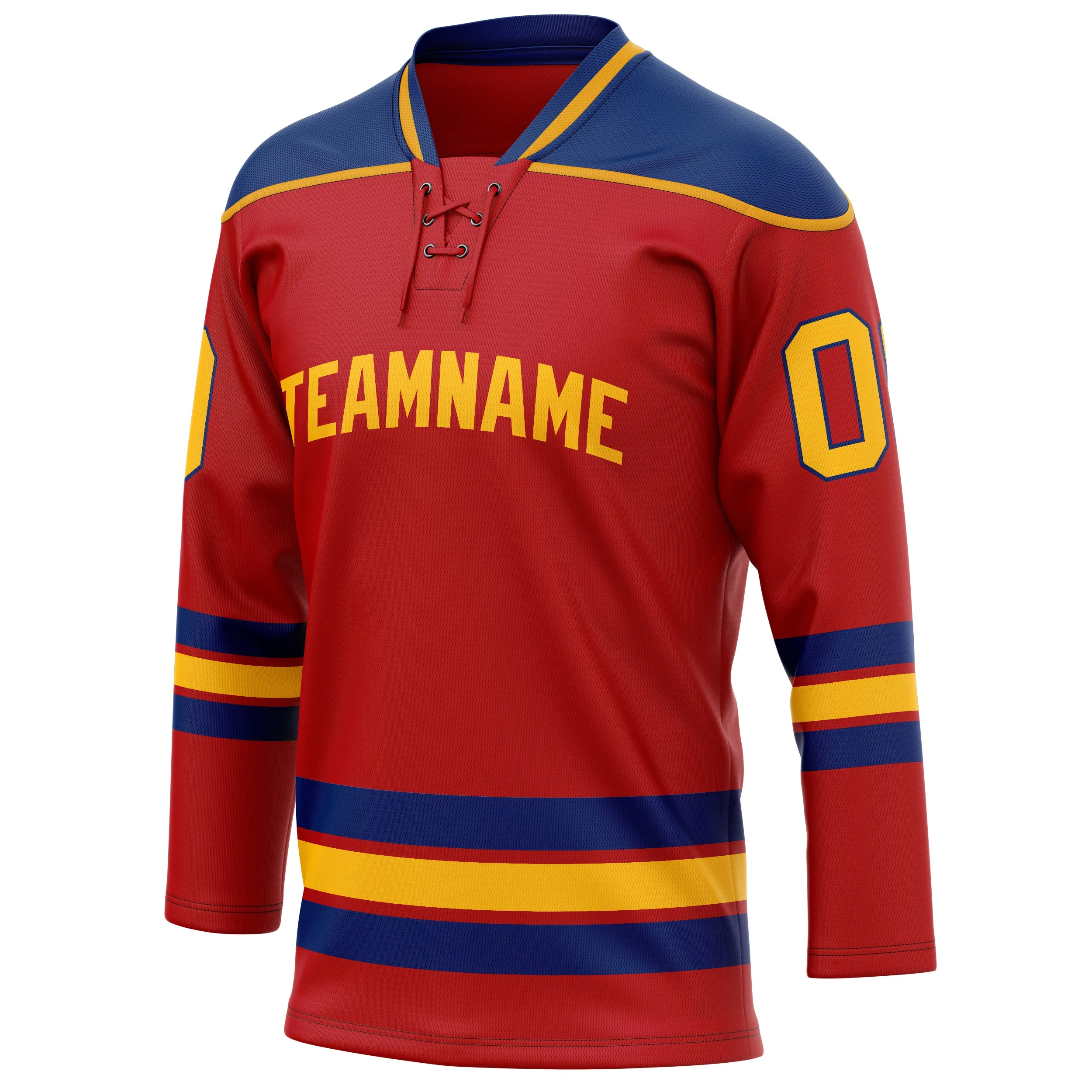 Custom Red Gold Solid Colour Hockey Jersey sold by Tailorly product image thumbnail 3