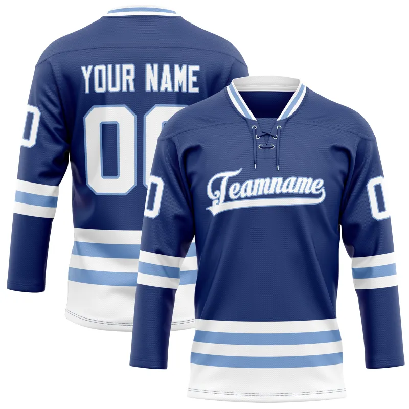 Custom Royal White Solid Colour Hockey Jersey sold by Tailorly