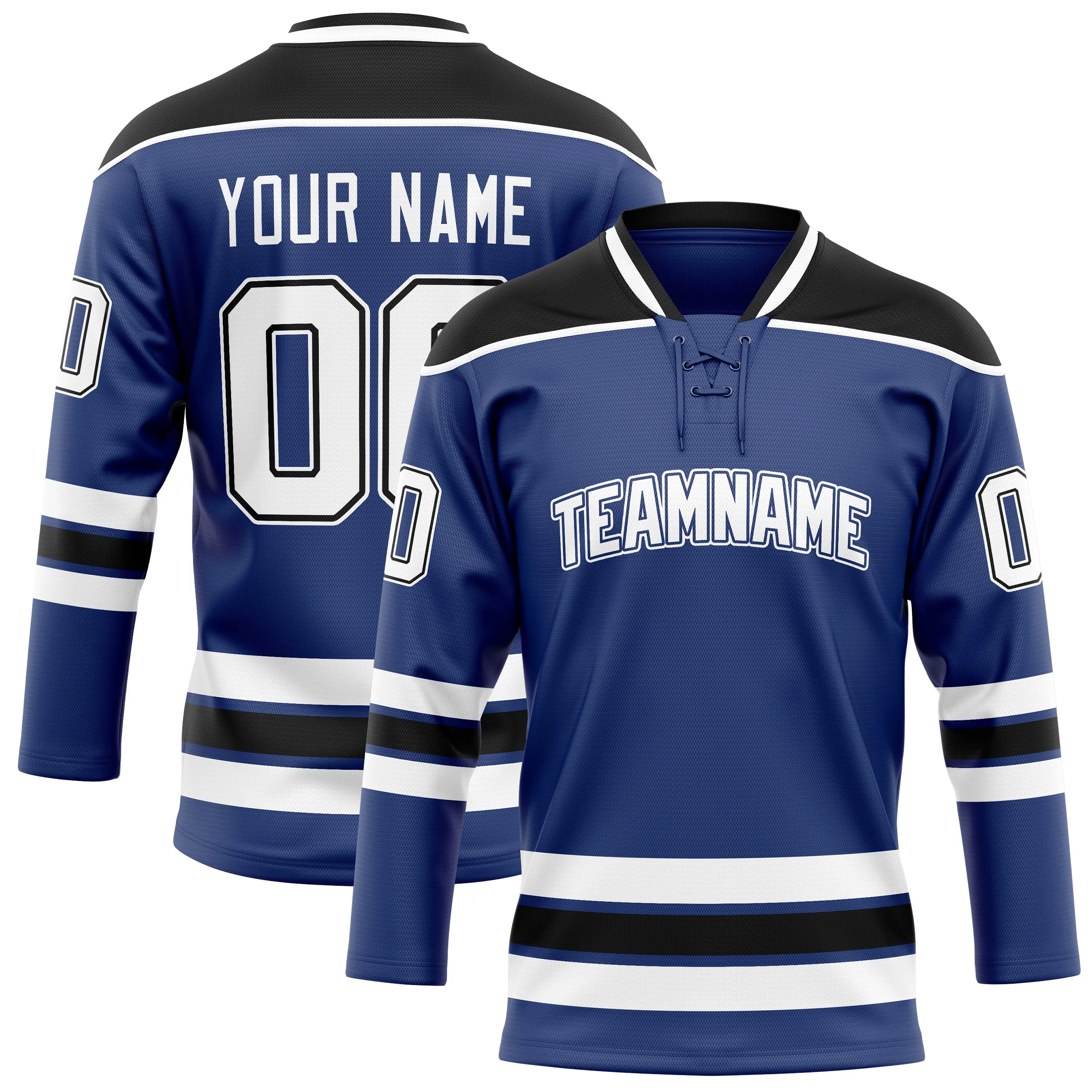 Custom Royal Black Solid Colour Hockey Jersey sold by Tailorly