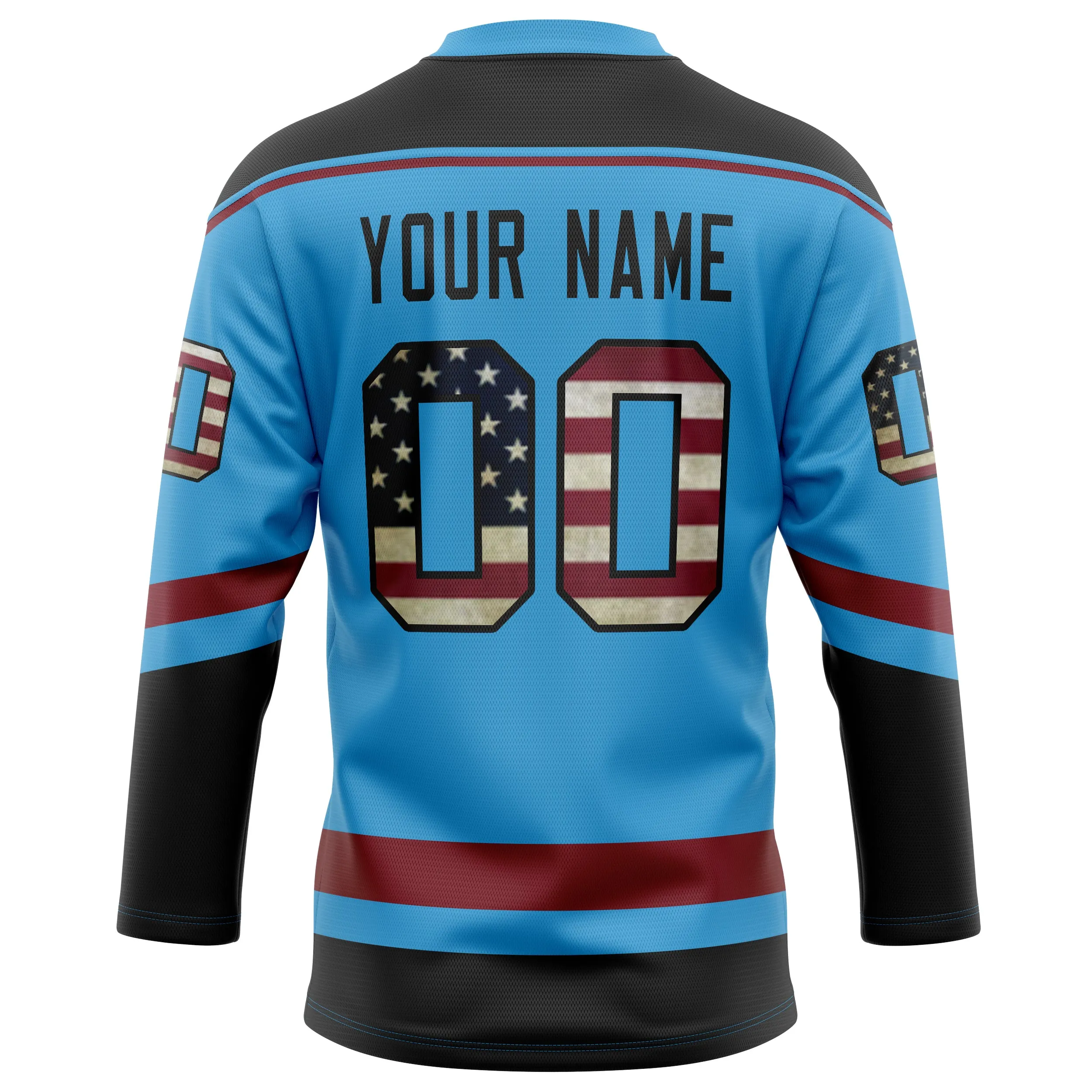 Custom Sky Blue Black Solid Colour Hockey Jersey sold by Tailorly product image thumbnail 4