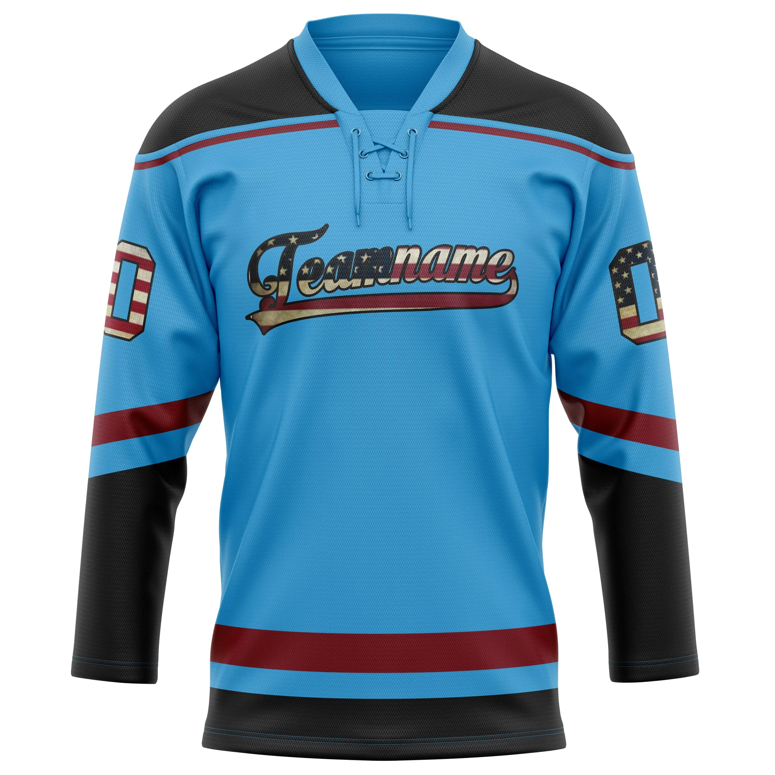 Custom Sky Blue Black Solid Colour Hockey Jersey sold by Tailorly product image thumbnail 2