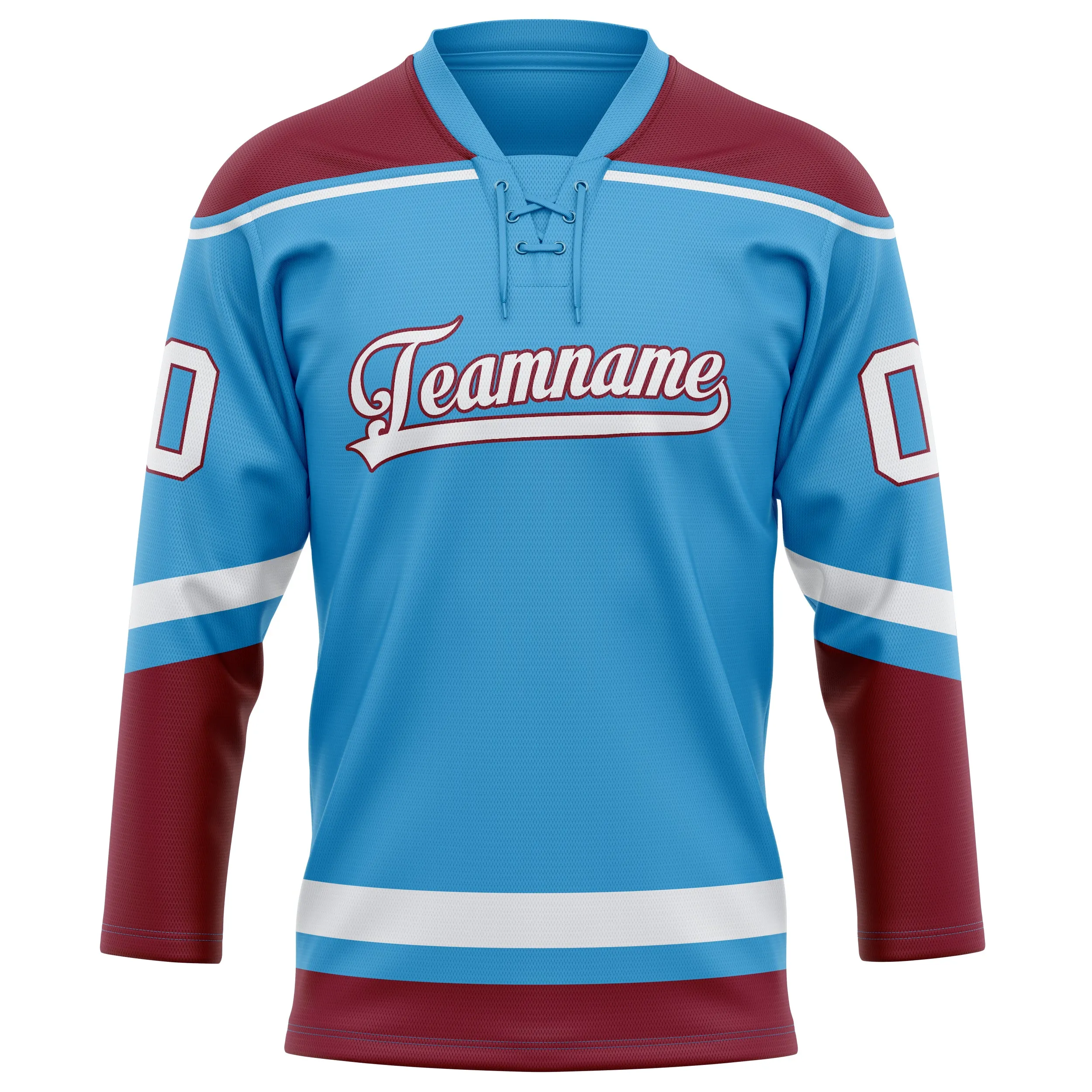 Custom Sky Blue Maroon Solid Colour Hockey Jersey sold by Tailorly product image thumbnail 2