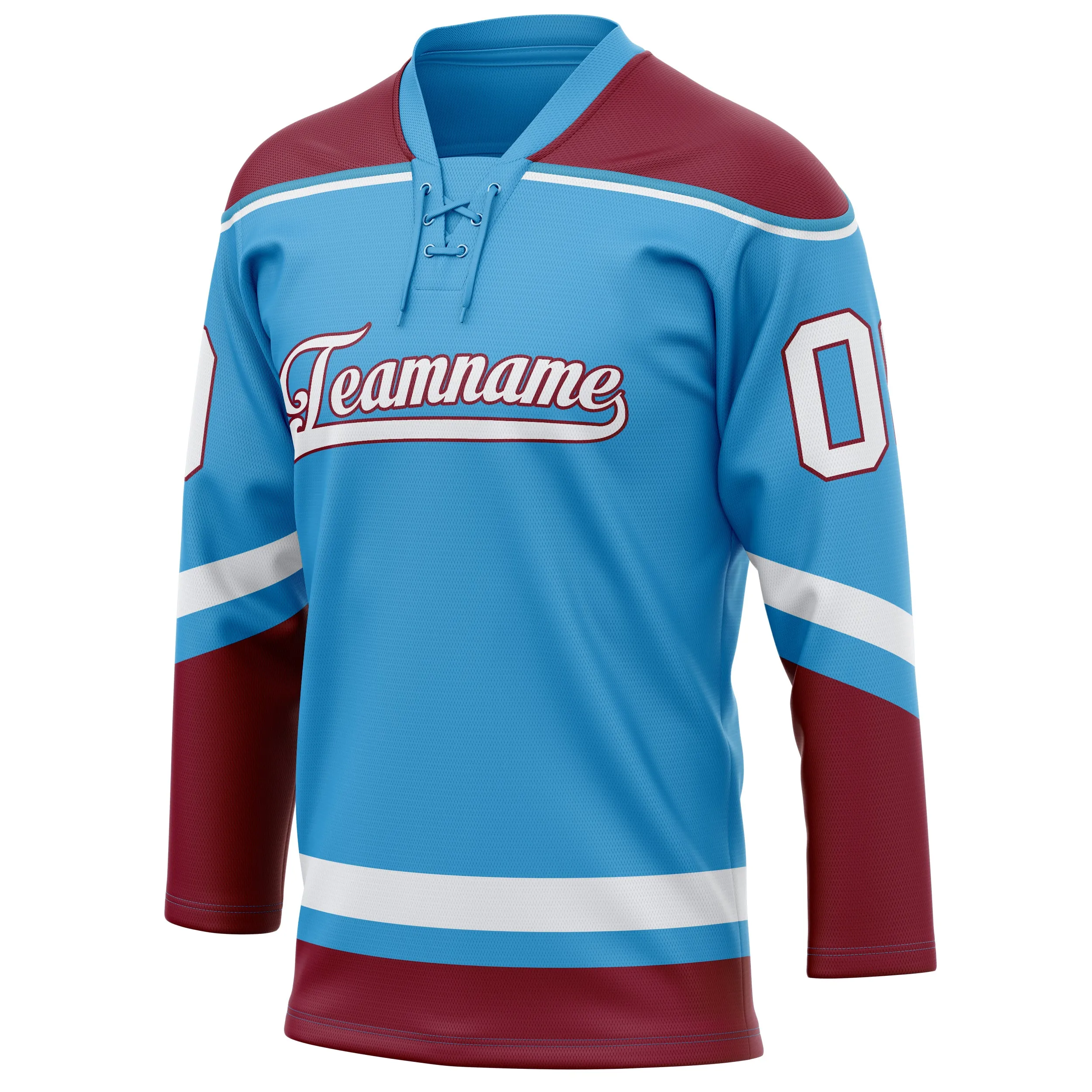 Custom Sky Blue Maroon Solid Colour Hockey Jersey sold by Tailorly product image thumbnail 3