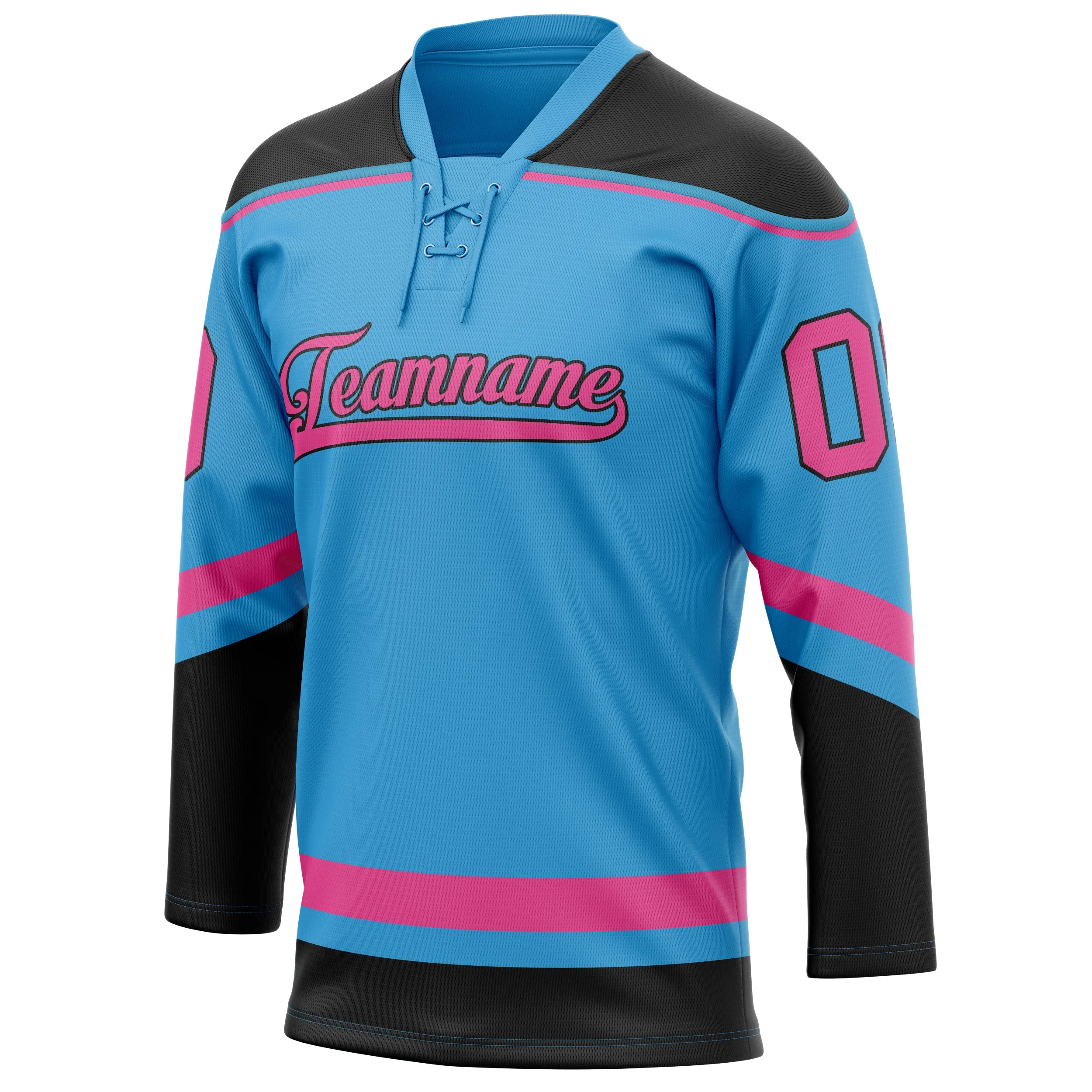 Custom Sky Blue Pink Solid Colour Hockey Jersey sold by Tailorly product image thumbnail 3