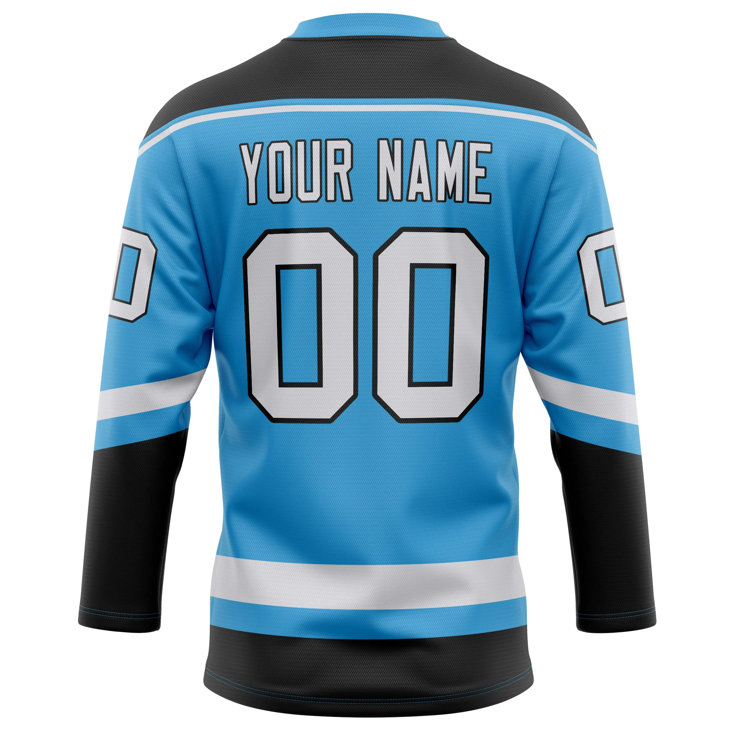 Custom Sky Blue Black Solid Colour Hockey Jersey sold by Tailorly product image thumbnail 4
