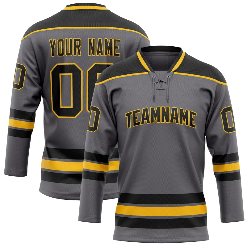 Custom Steel Gray Black Solid Colour Hockey Jersey sold by Tailorly