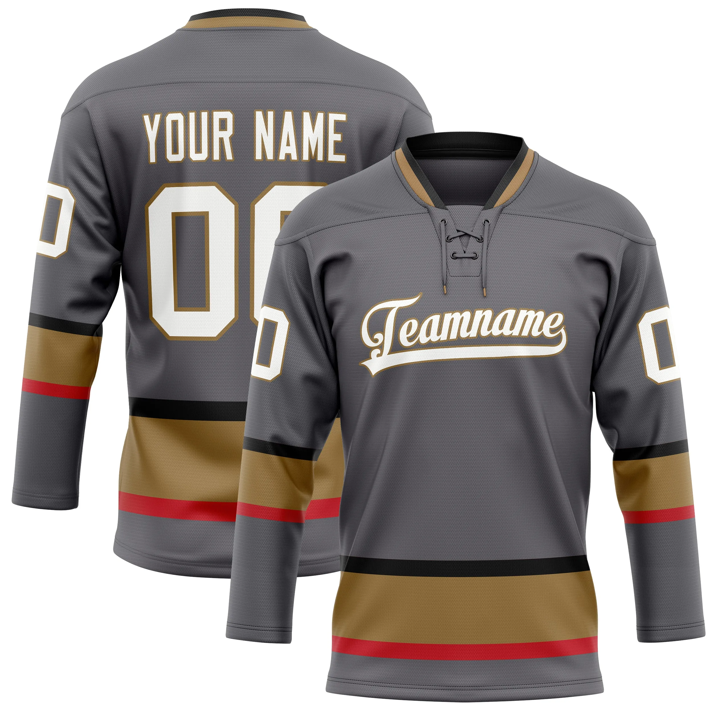 Custom Steel Gray White Solid Colour Hockey Jersey sold by Tailorly