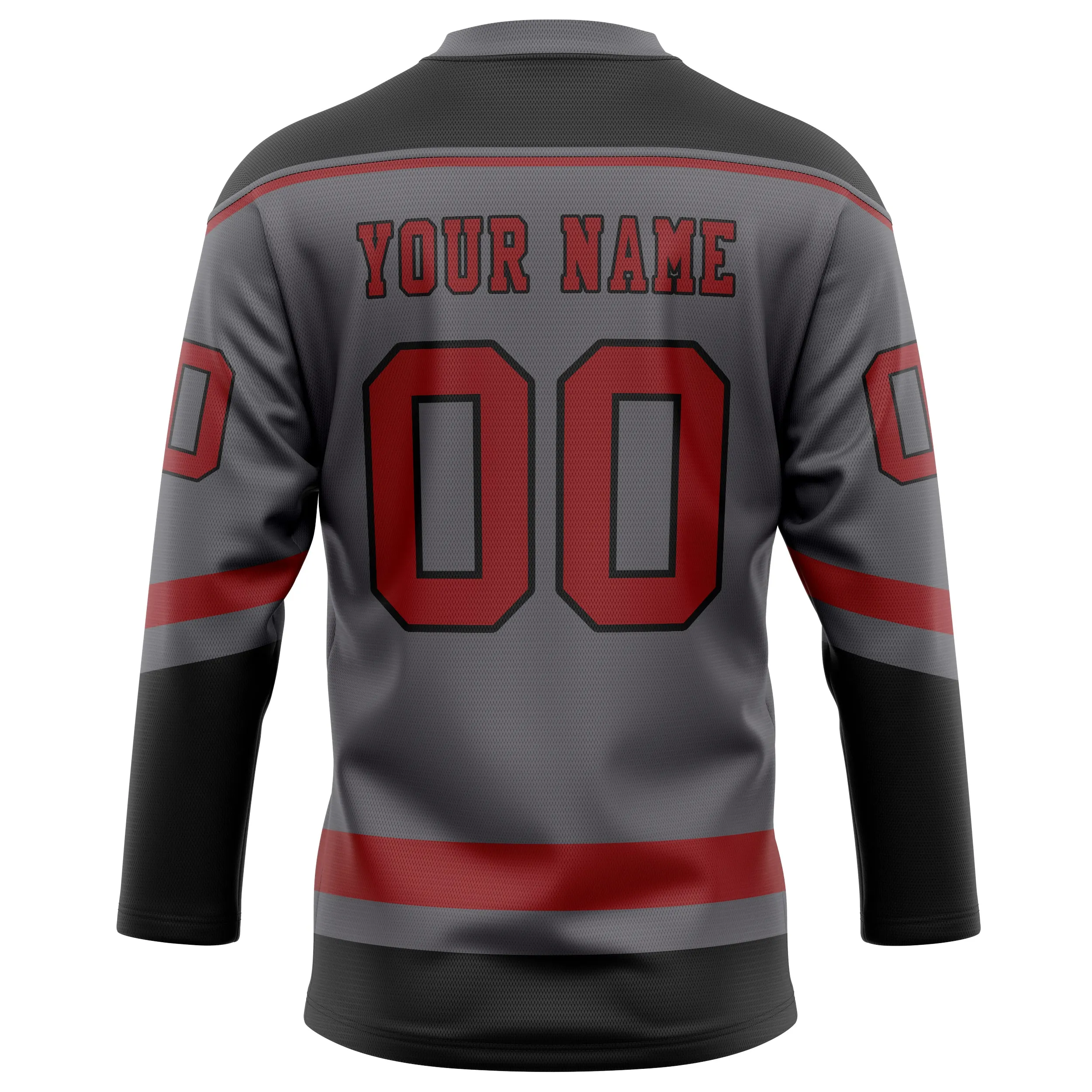 Custom Steel Gray Red Solid Colour Hockey Jersey sold by Tailorly product image thumbnail 4