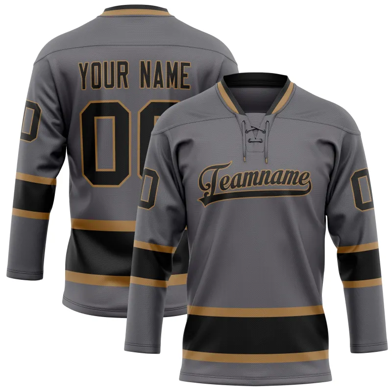 Custom Steel Gray Black Solid Colour Hockey Jersey sold by Tailorly