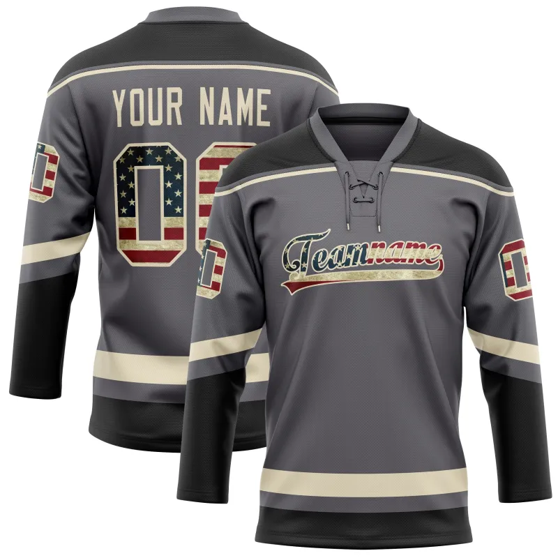 Custom Steel Gray Cream Solid Colour Hockey Jersey sold by Tailorly