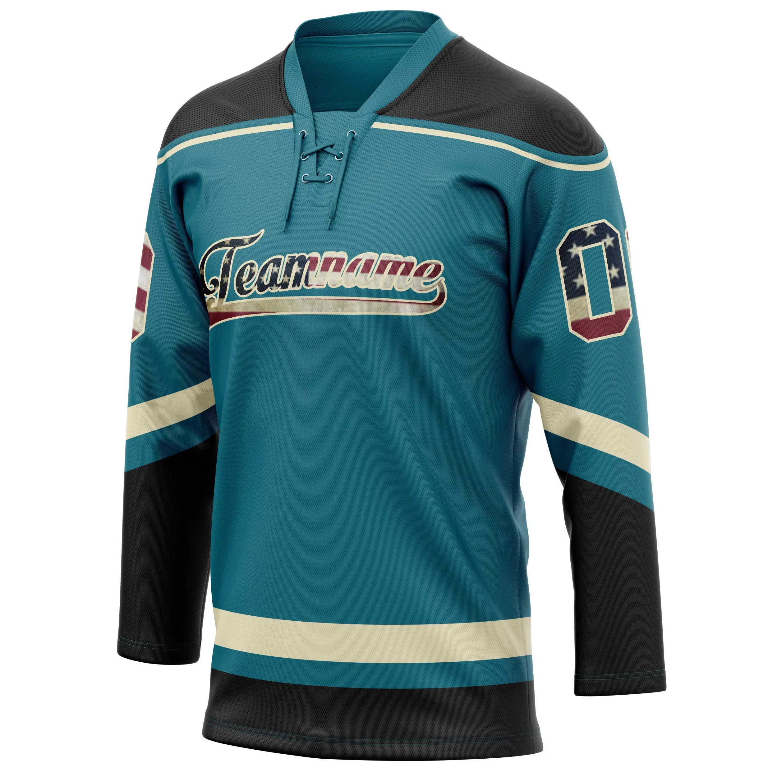 Custom Teal Black Solid Colour Hockey Jersey sold by Tailorly product image thumbnail 3