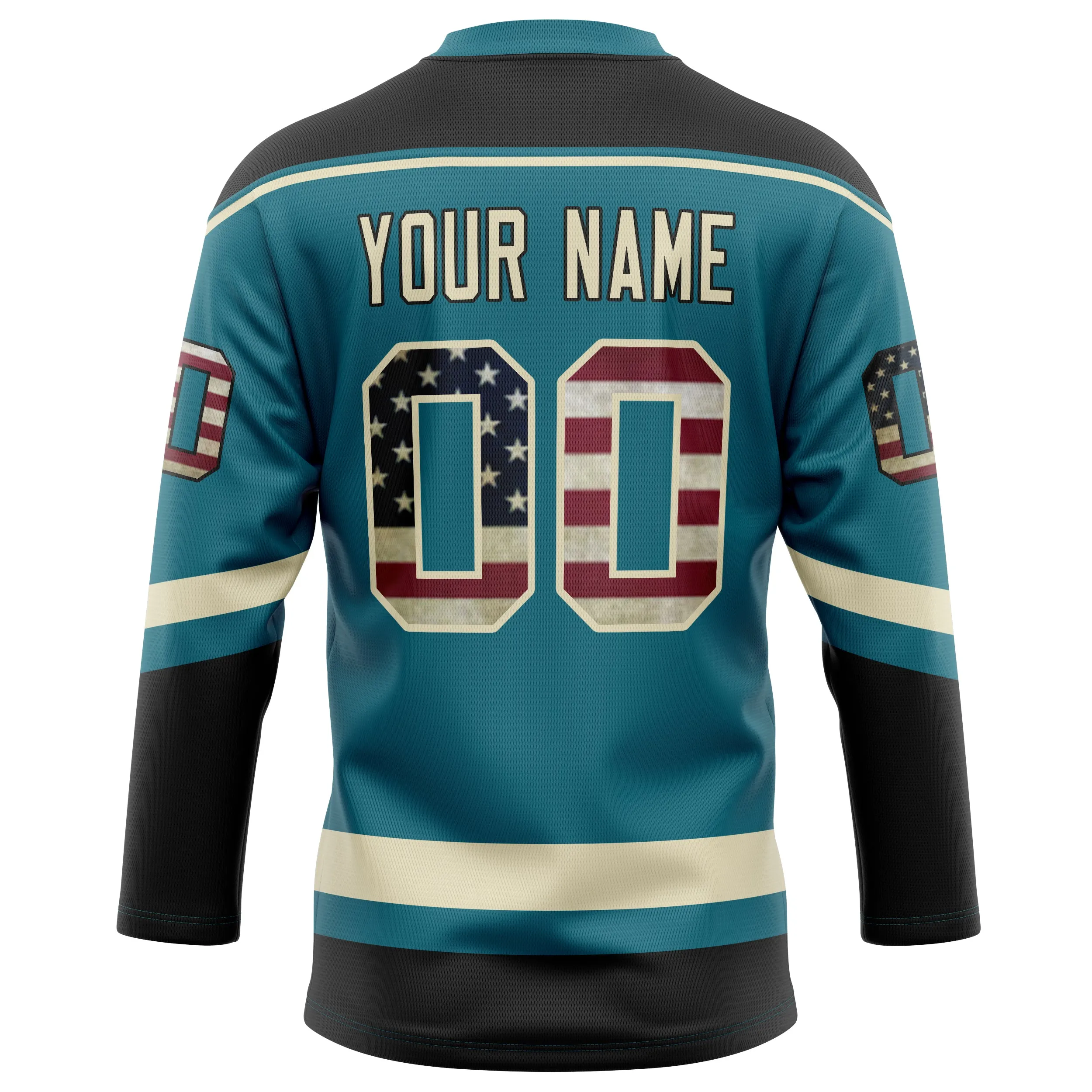 Custom Teal Black Solid Colour Hockey Jersey sold by Tailorly product image thumbnail 4