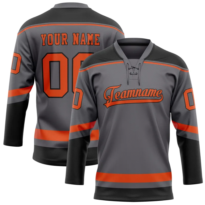 Custom Steel Gray Red Solid Colour Hockey Jersey sold by Tailorly
