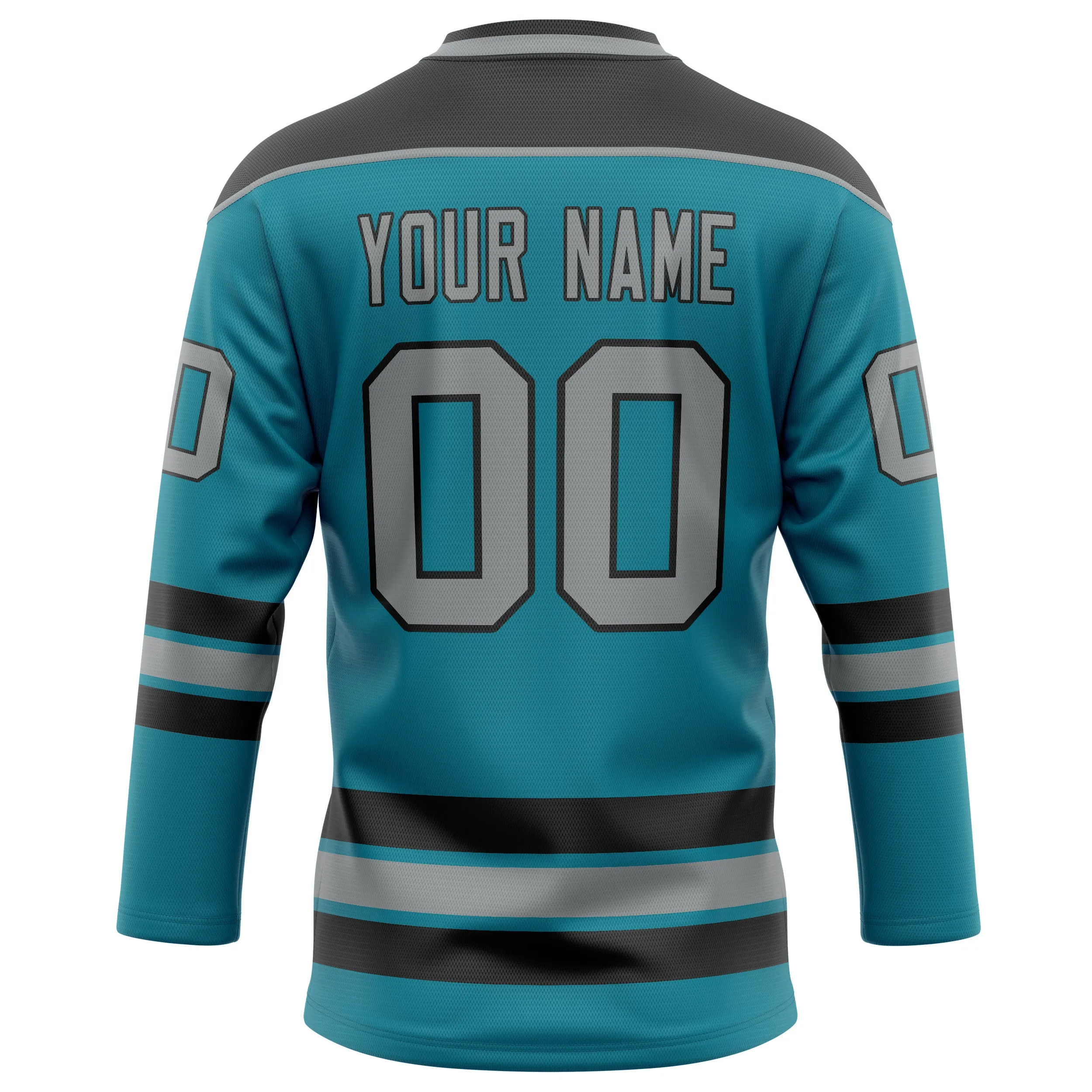 Custom Teal Gray Solid Colour Hockey Jersey sold by Tailorly product image thumbnail 4