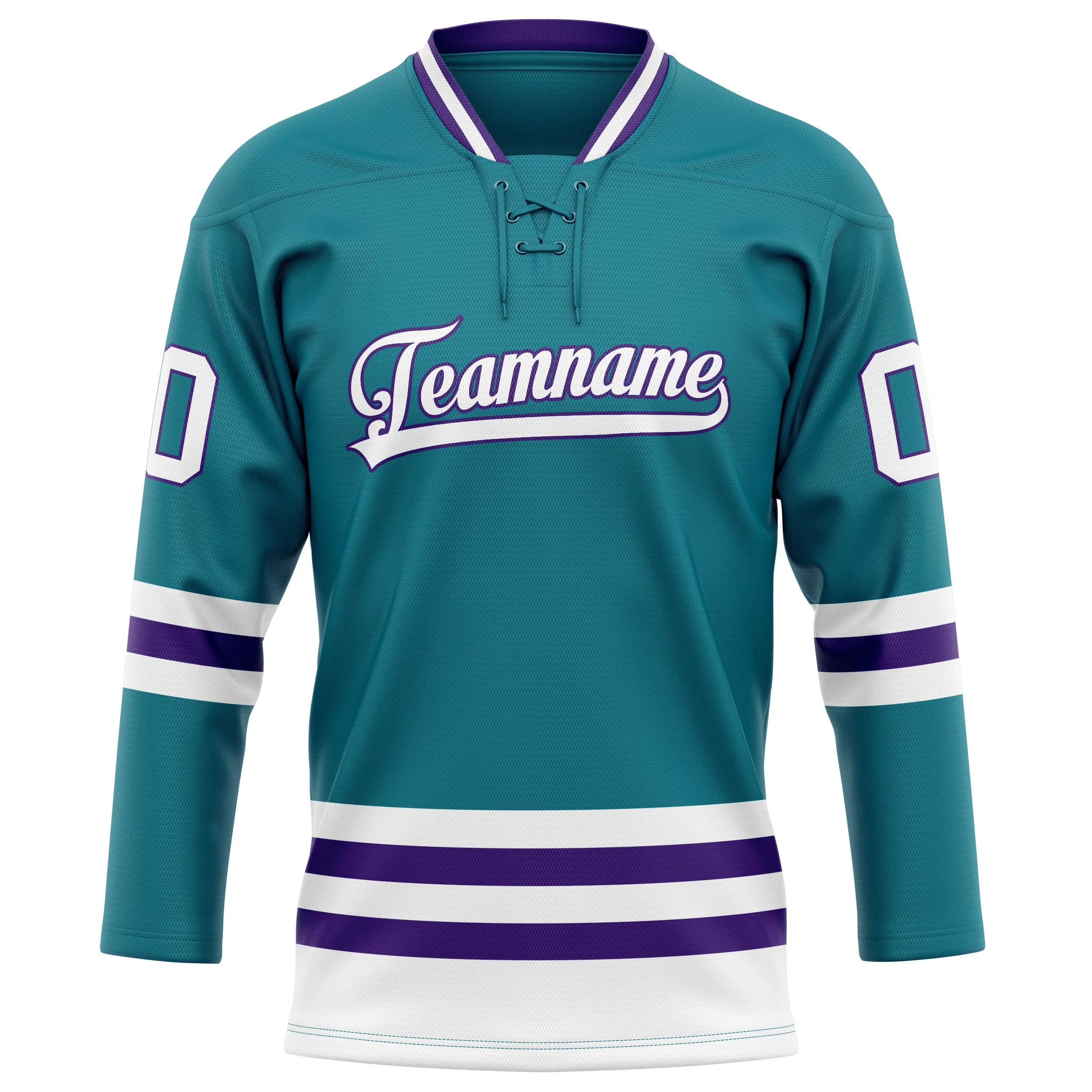 Custom Teal Purple Solid Colour Hockey Jersey sold by Tailorly product image thumbnail 2