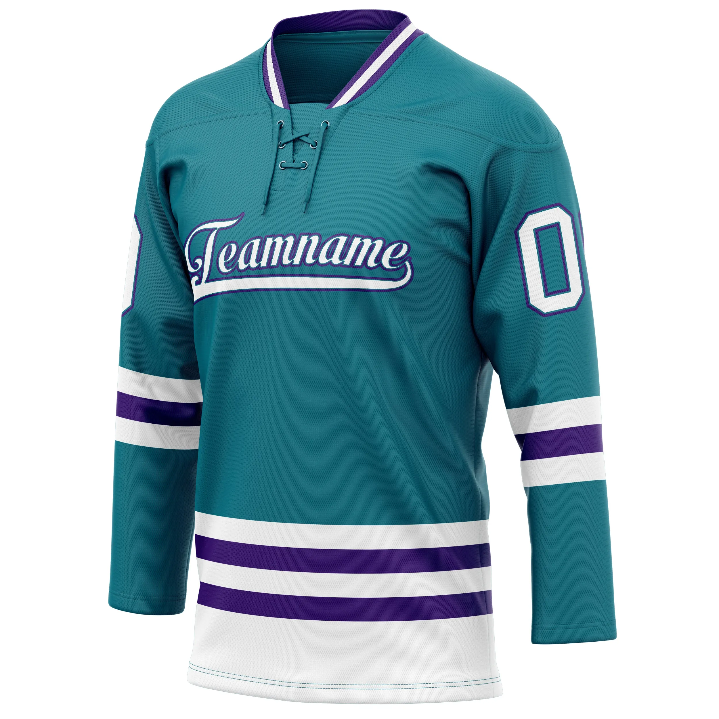 Custom Teal Purple Solid Colour Hockey Jersey sold by Tailorly product image thumbnail 3
