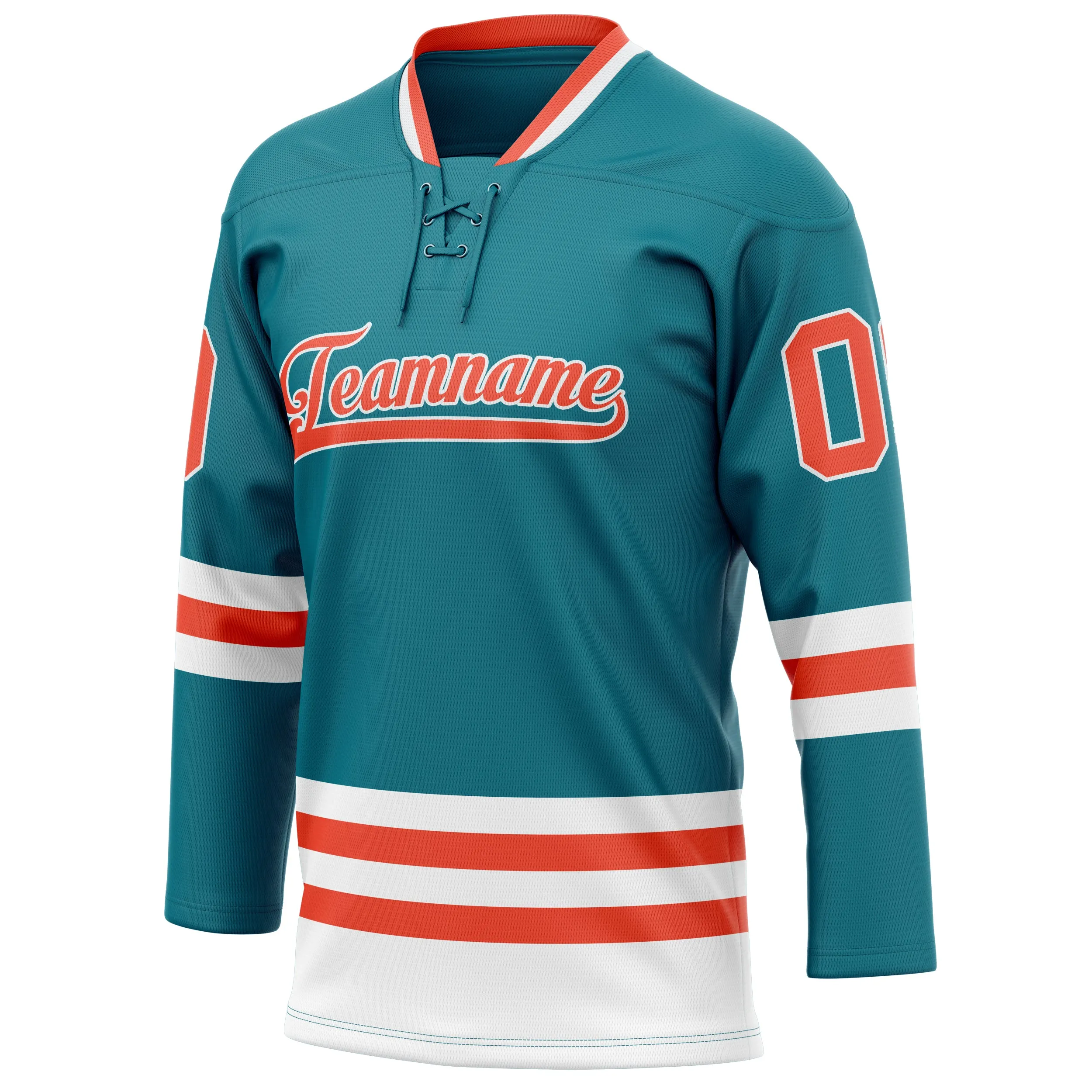 Custom Teal Orange Solid Colour Hockey Jersey sold by Tailorly product image thumbnail 3