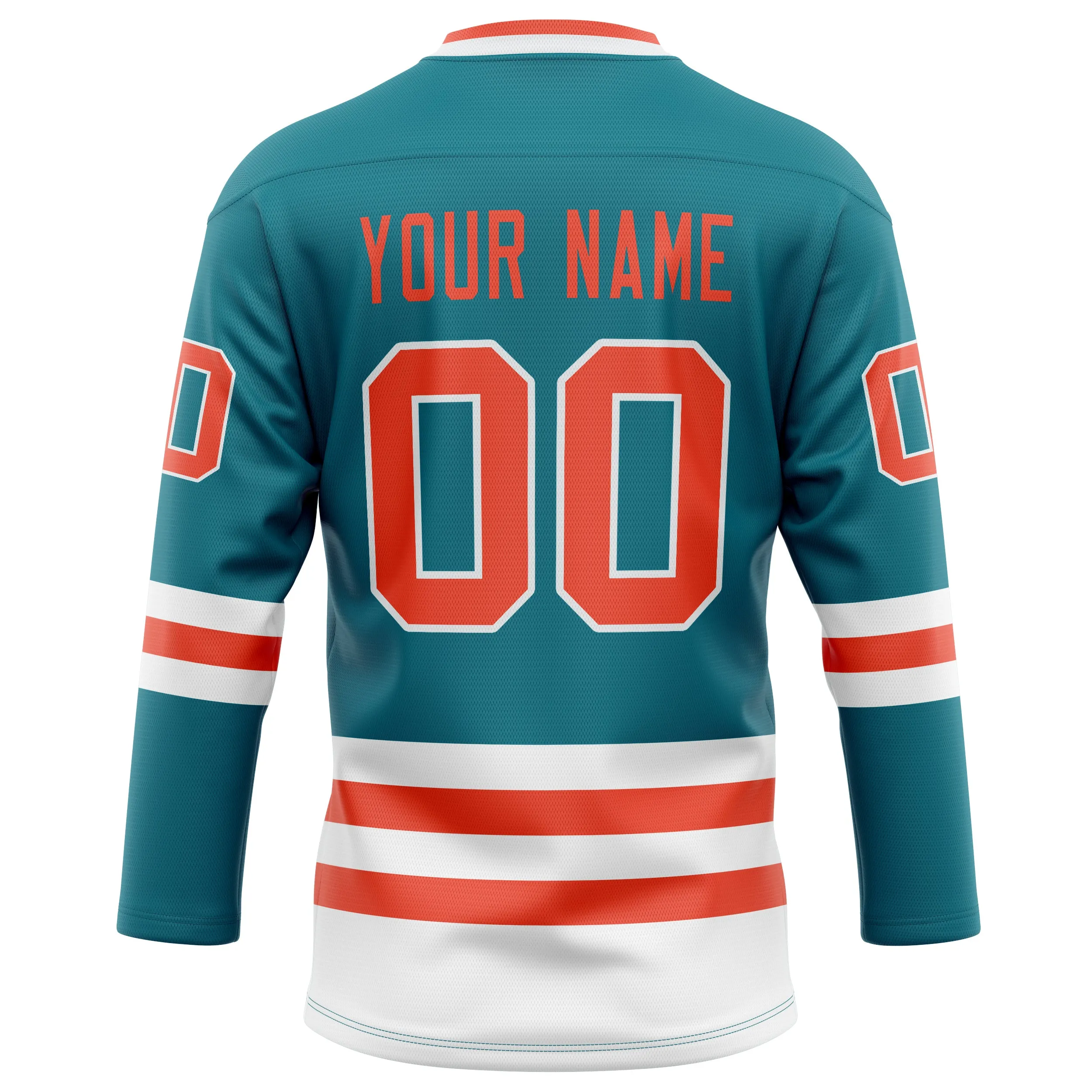 Custom Teal Orange Solid Colour Hockey Jersey sold by Tailorly product image thumbnail 4