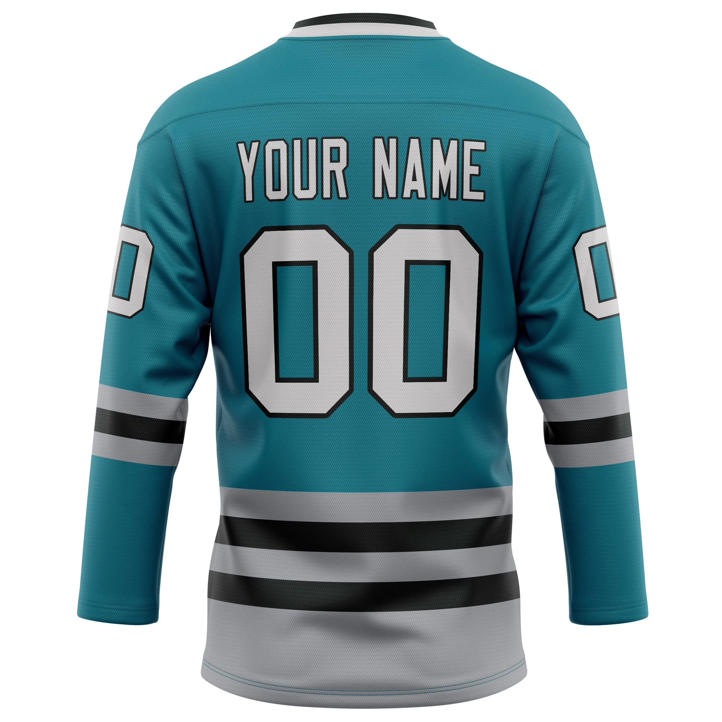 Custom Teal Gray Solid Colour Hockey Jersey sold by Tailorly product image thumbnail 4