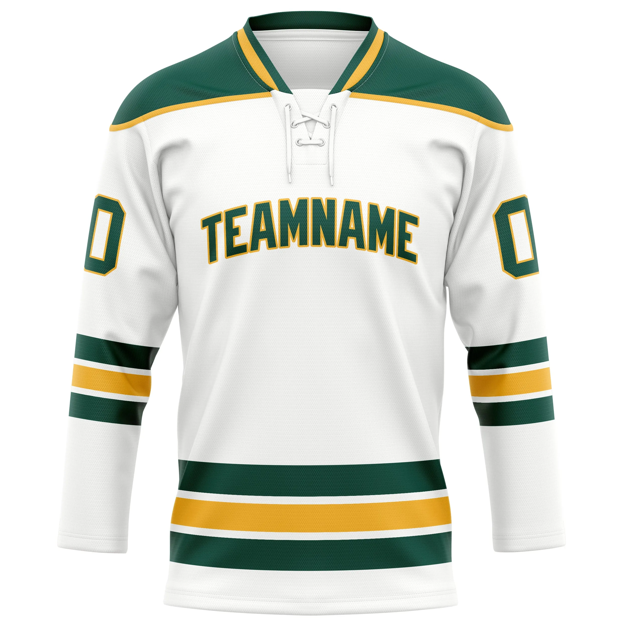 Custom White Kelly Green Solid Colour Hockey Jersey sold by Tailorly product image thumbnail 2