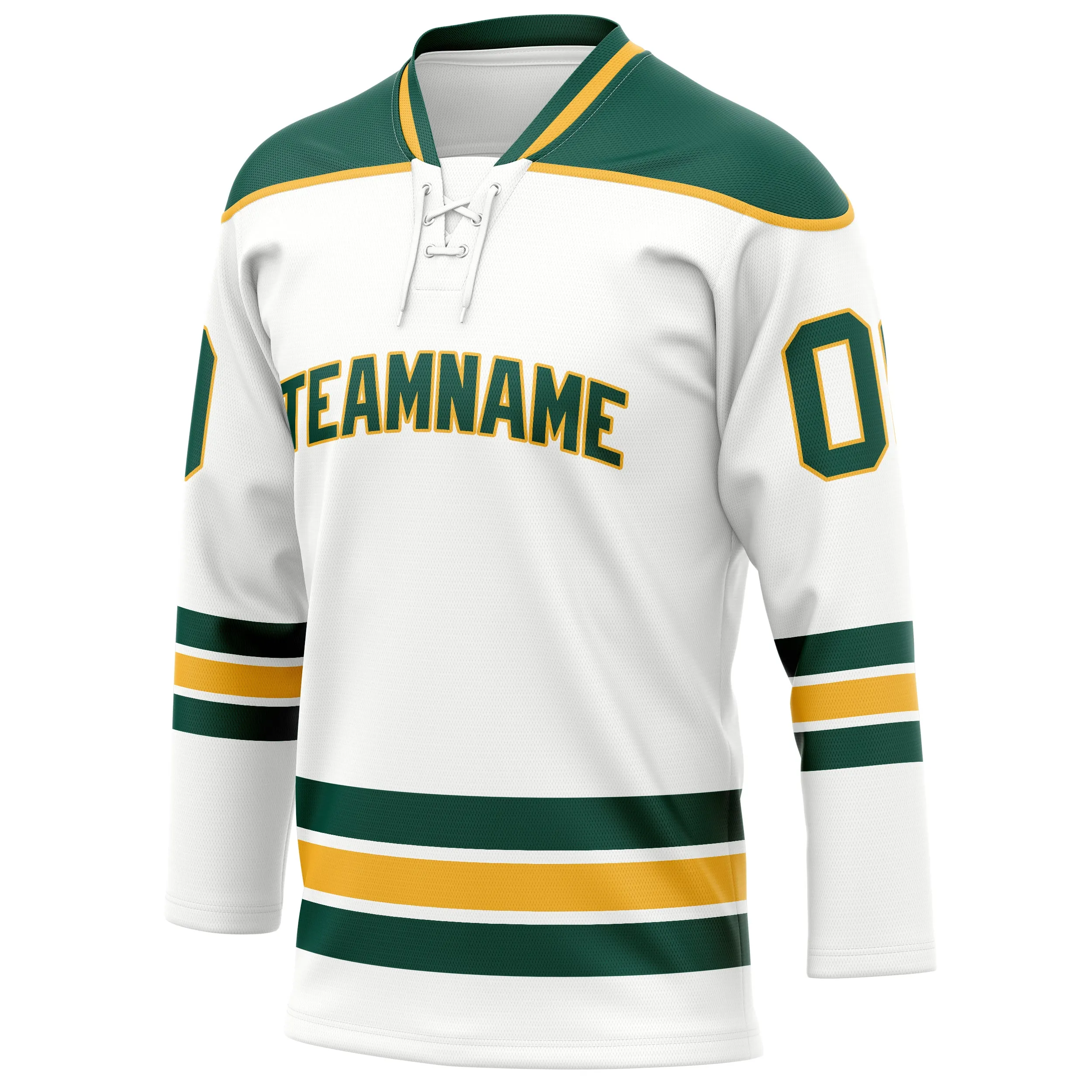 Custom White Kelly Green Solid Colour Hockey Jersey sold by Tailorly product image thumbnail 3