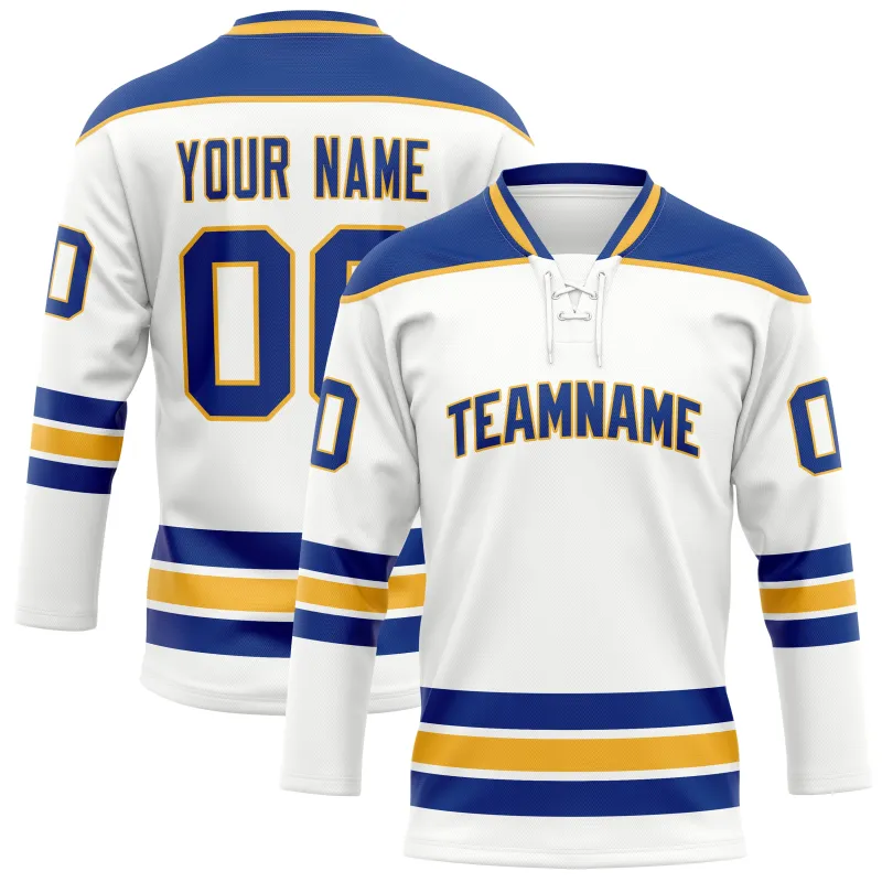 Custom White Royal Solid Colour Hockey Jersey sold by Tailorly