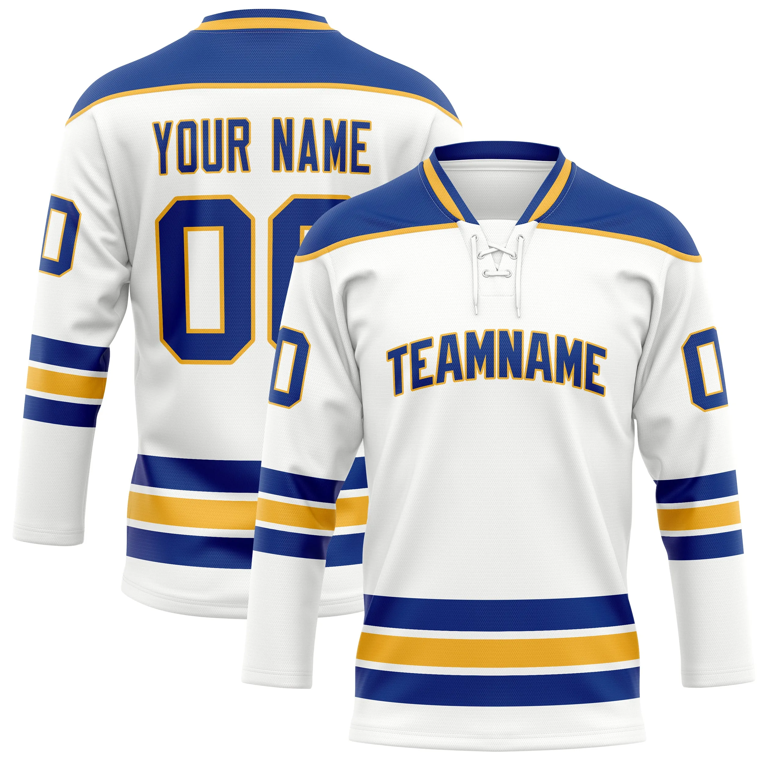 Custom White Royal Solid Colour Hockey Jersey sold by Tailorly