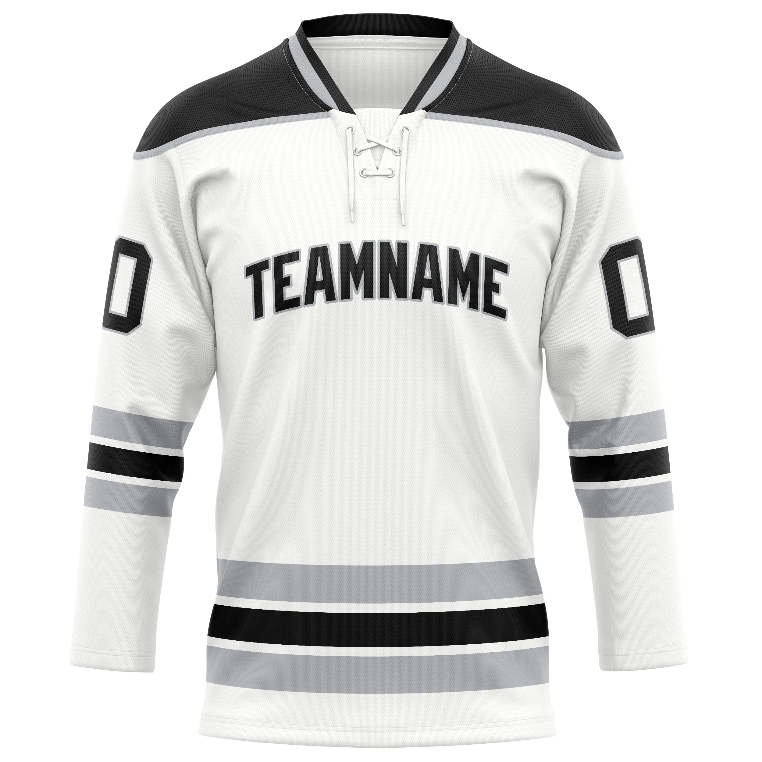 Custom White Black Solid Colour Hockey Jersey sold by Tailorly product image thumbnail 2