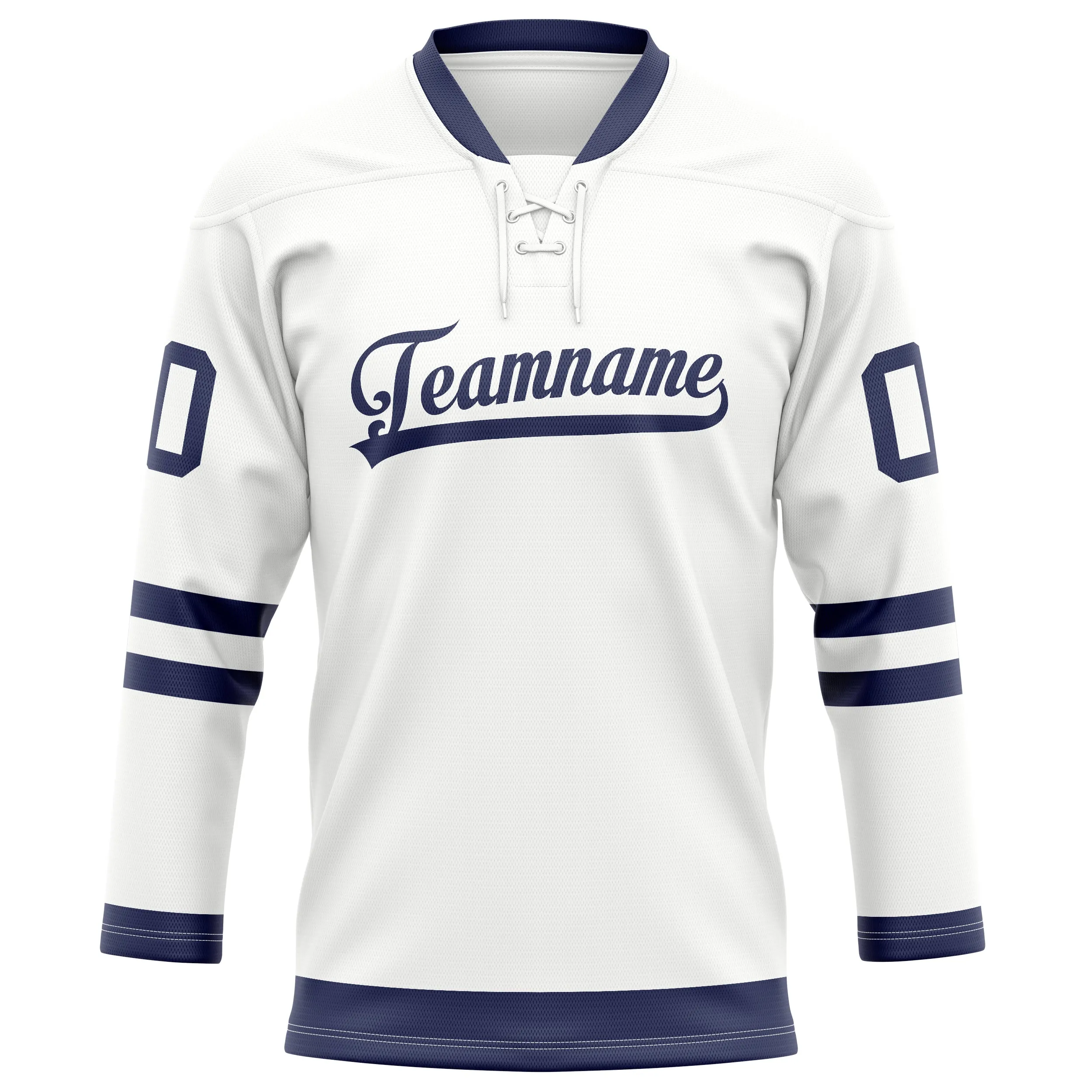 Custom White Navy Solid Colour Hockey Jersey sold by Tailorly product image thumbnail 2