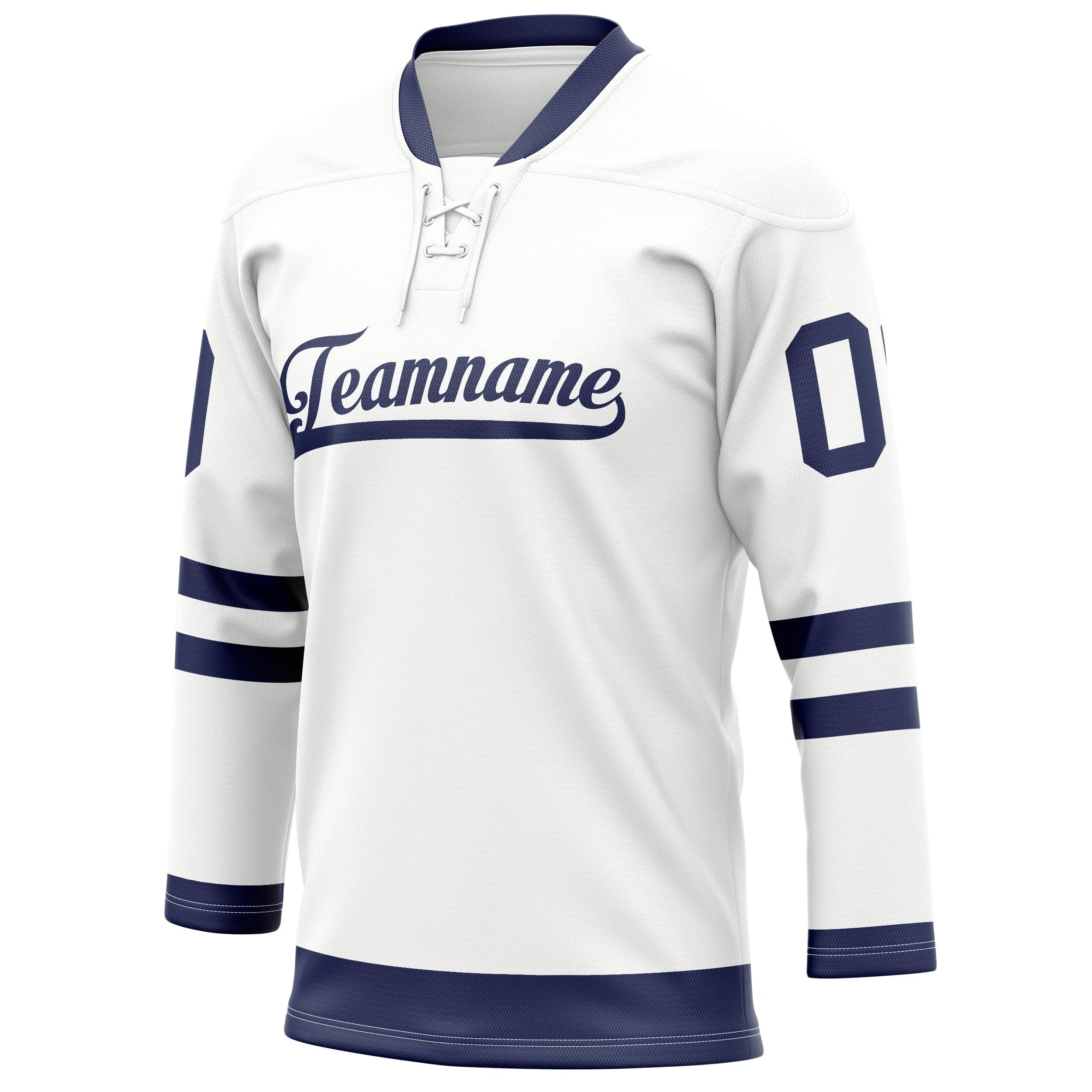 Custom White Navy Solid Colour Hockey Jersey sold by Tailorly product image thumbnail 3