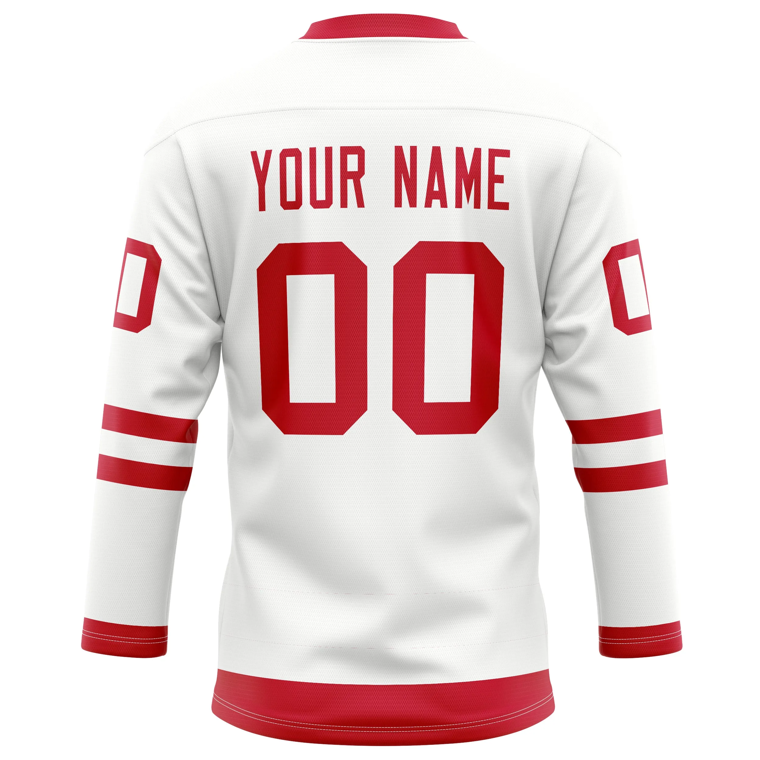 Custom White Red Solid Colour Hockey Jersey sold by Tailorly product image thumbnail 4
