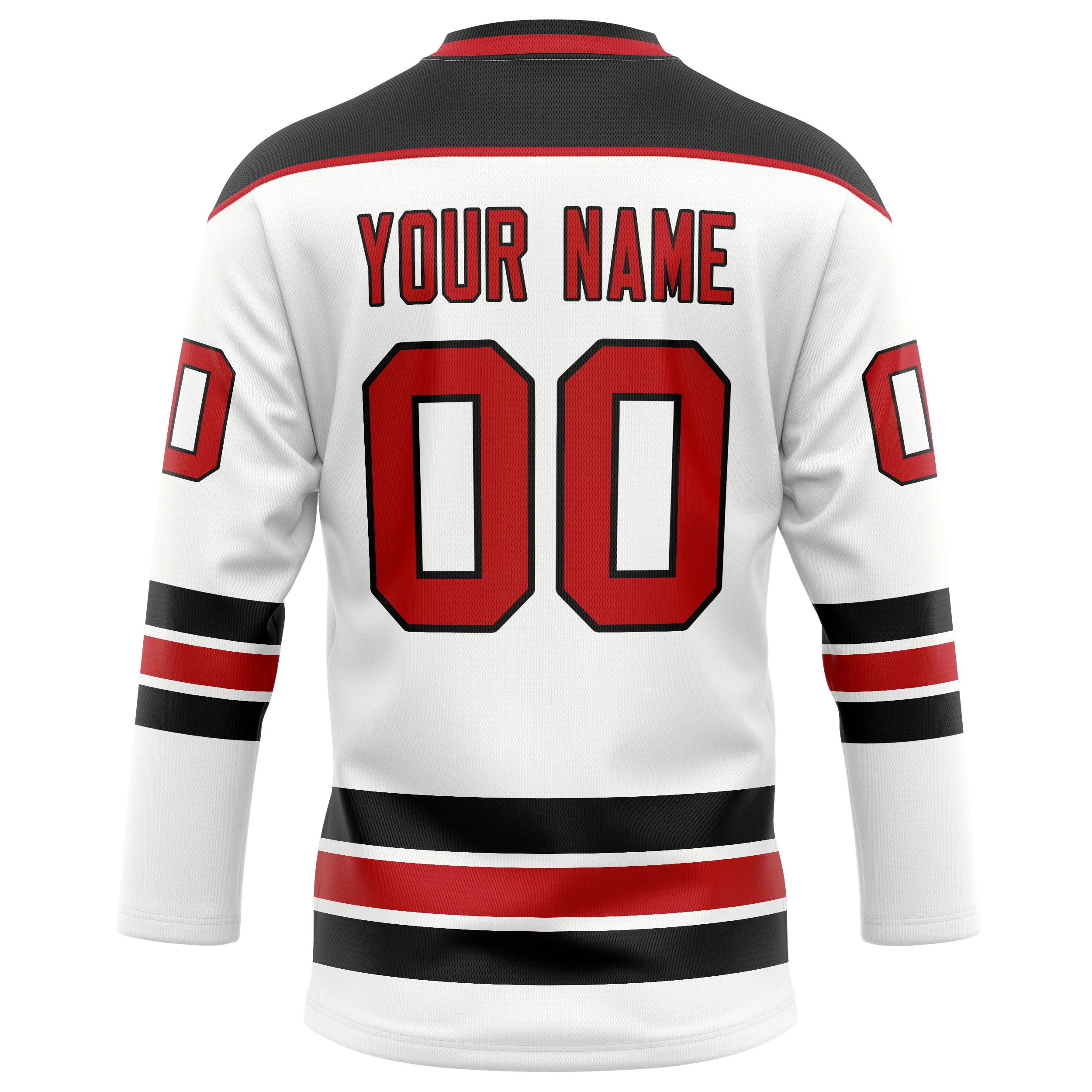 Custom White Red Solid Colour Hockey Jersey sold by Tailorly product image thumbnail 4