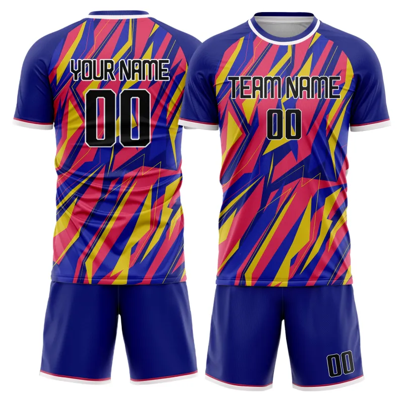 Custom Royal Pink Pattern Soccer Jersey made by Tailorly