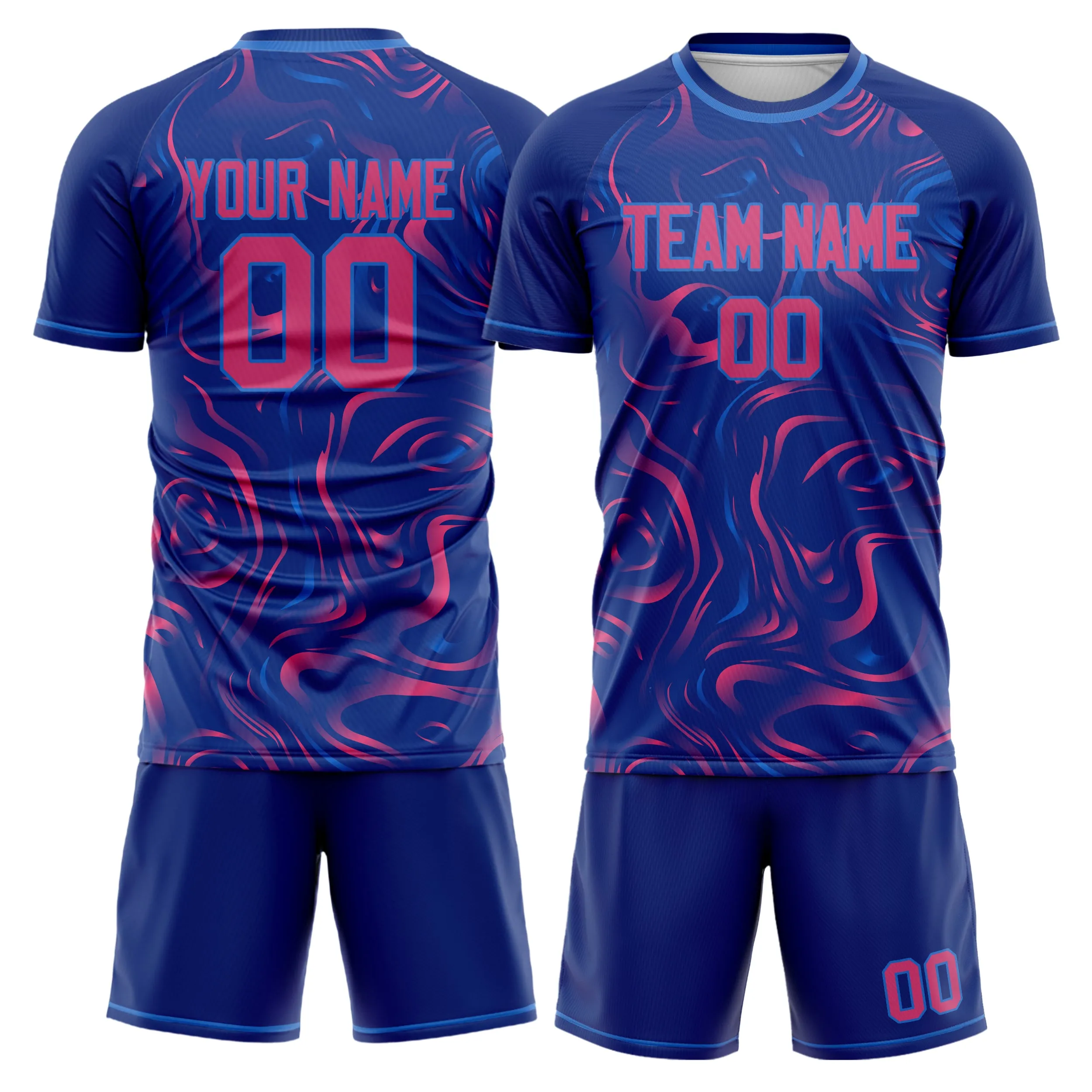 Custom Royal Pink Pattern Soccer Jersey sold by Tailorly