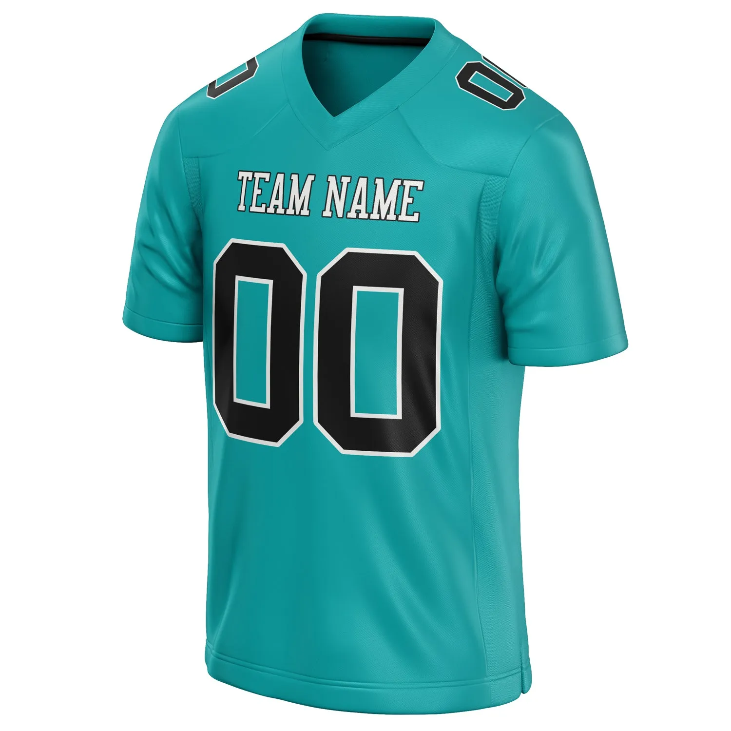 Custom Aqua Black Solid Colour Football Jersey sold by Tailorly product image thumbnail 3