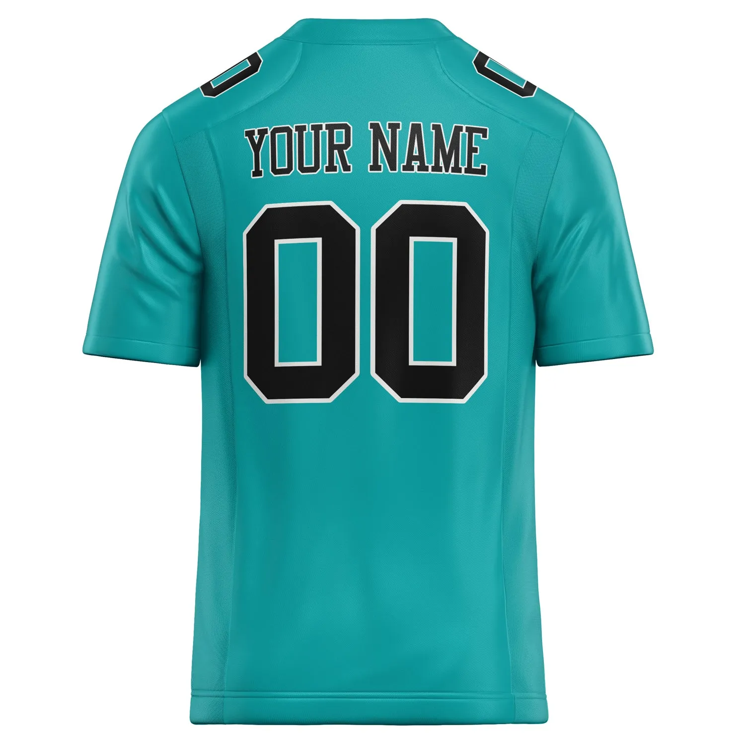 Custom Aqua Black Solid Colour Football Jersey sold by Tailorly product image thumbnail 4
