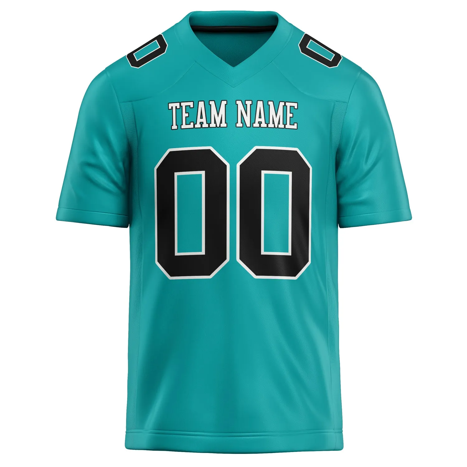 Custom Aqua Black Solid Colour Football Jersey sold by Tailorly product image thumbnail 2