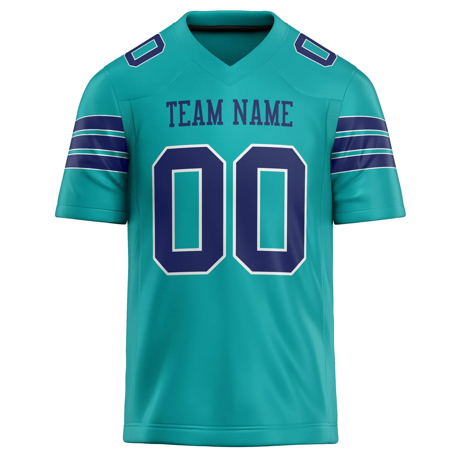 Custom Aqua navy Solid Colour Football Jersey sold by Tailorly product image thumbnail 2