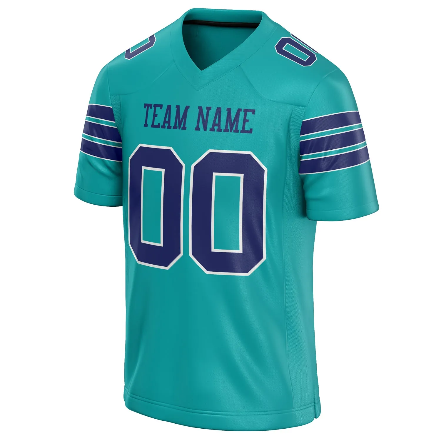 Custom Aqua navy Solid Colour Football Jersey sold by Tailorly product image thumbnail 3