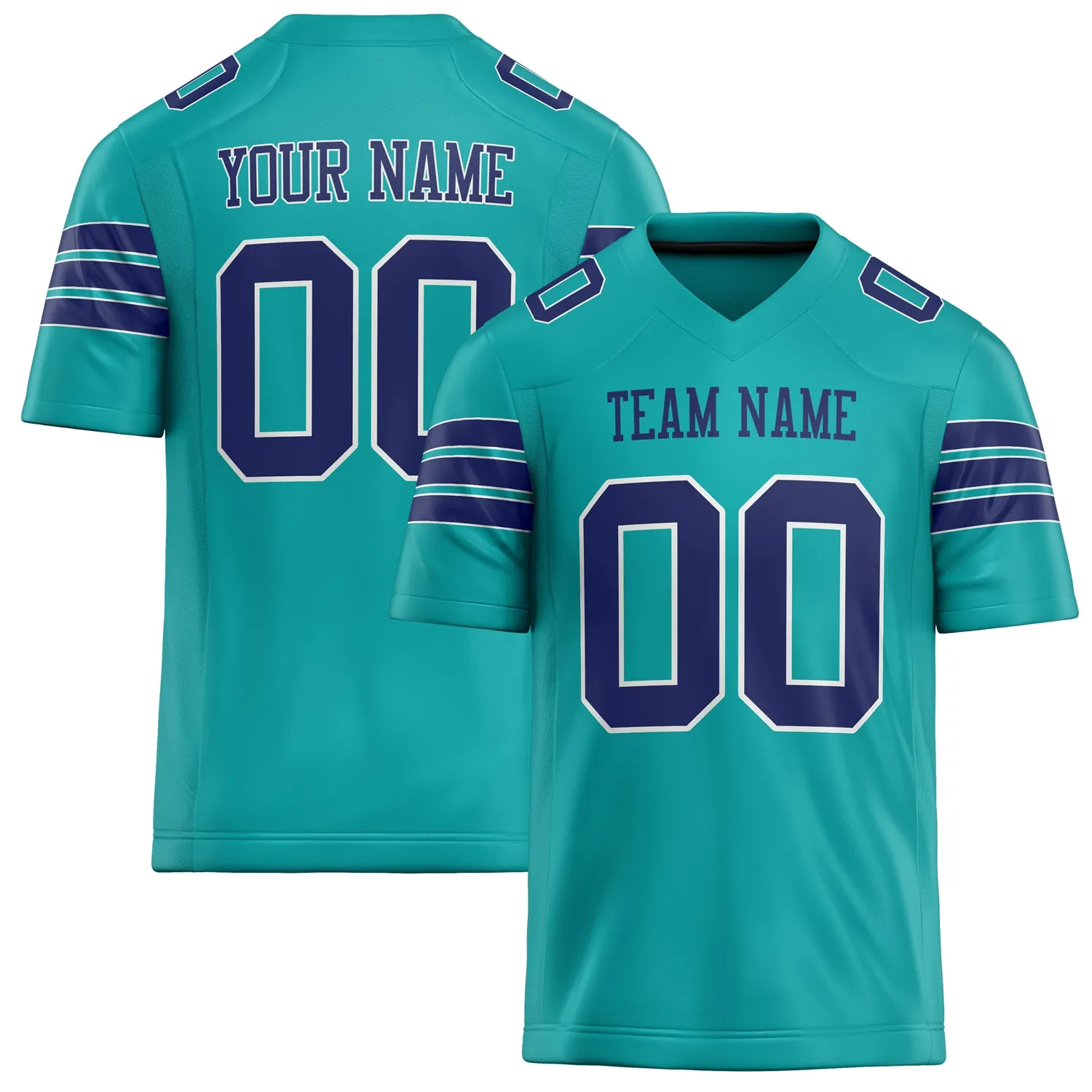 Custom Aqua navy Solid Colour Football Jersey sold by Tailorly