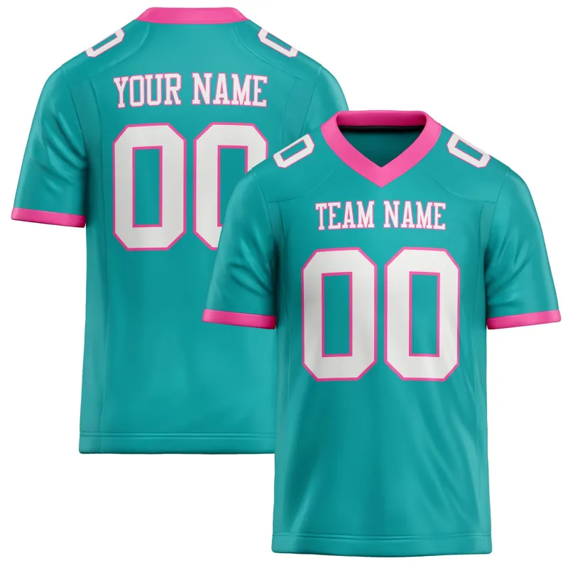 Custom Aqua White Solid Colour Football Jersey sold by Tailorly