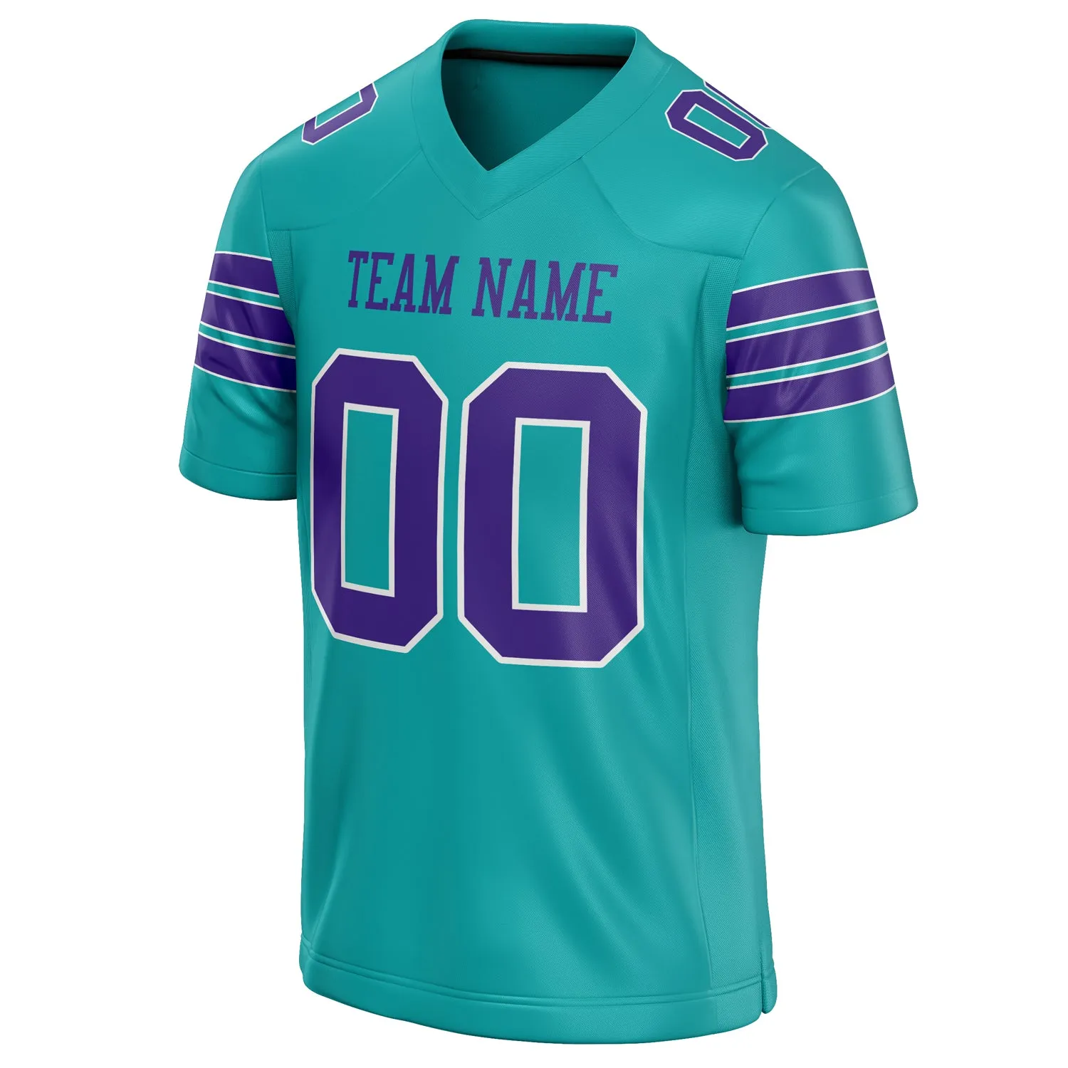 Custom Aqua Purple Solid Colour Football Jersey sold by Tailorly product image thumbnail 3