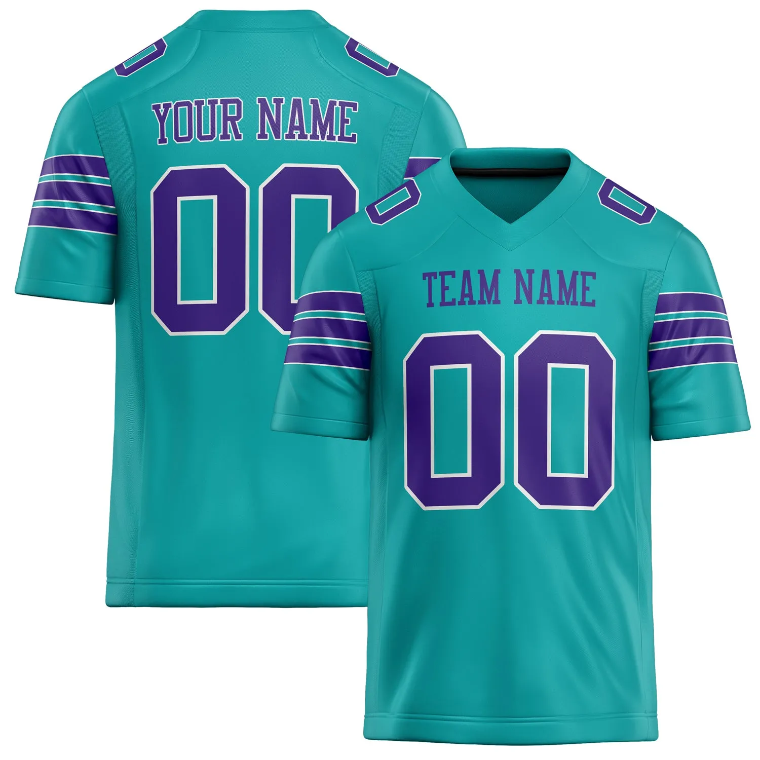 Custom Aqua Purple Solid Colour Football Jersey sold by Tailorly