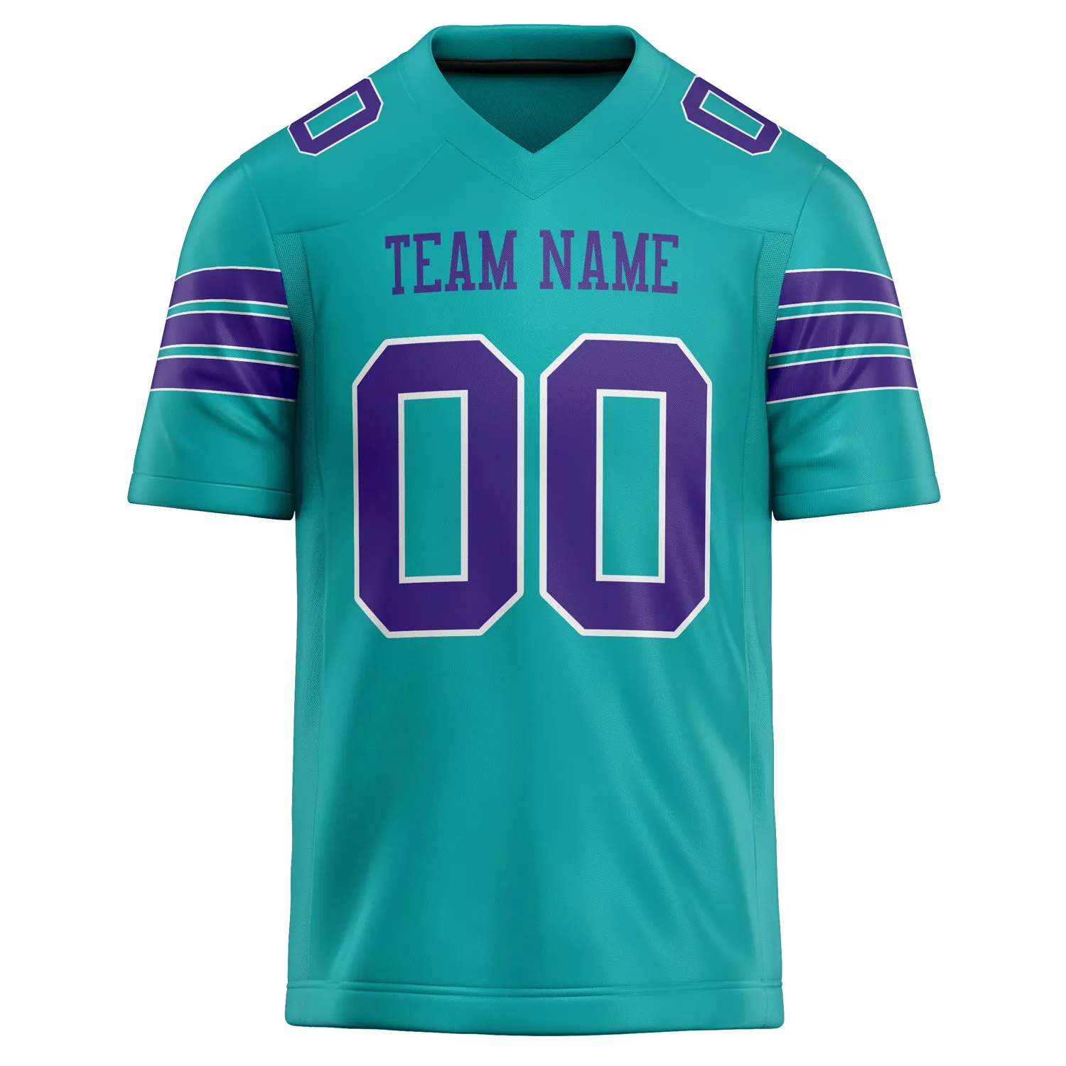 Custom Aqua Purple Solid Colour Football Jersey sold by Tailorly product image thumbnail 2