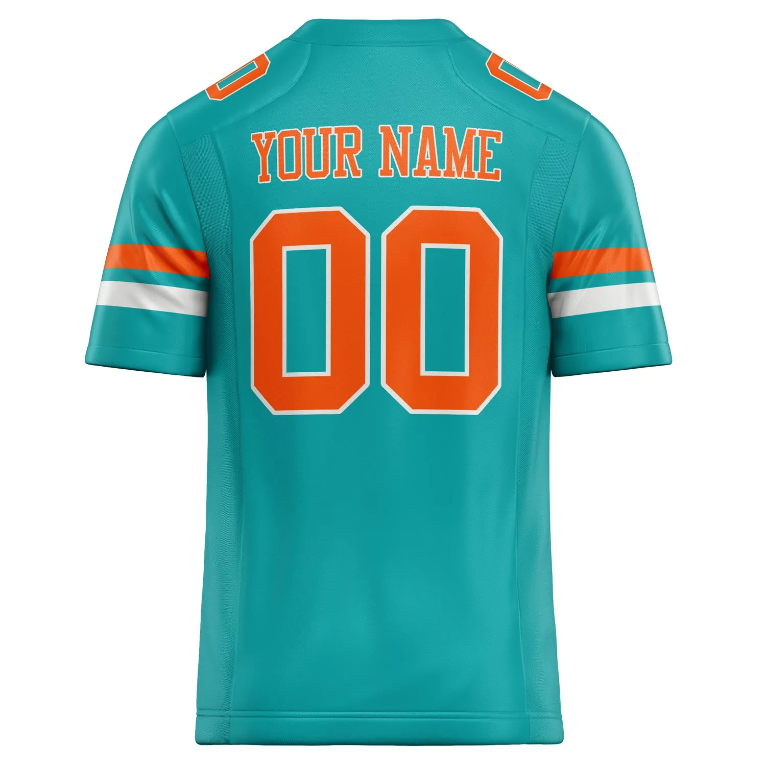 Custom Aqua Orange Solid Colour Football Jersey sold by Tailorly product image thumbnail 4